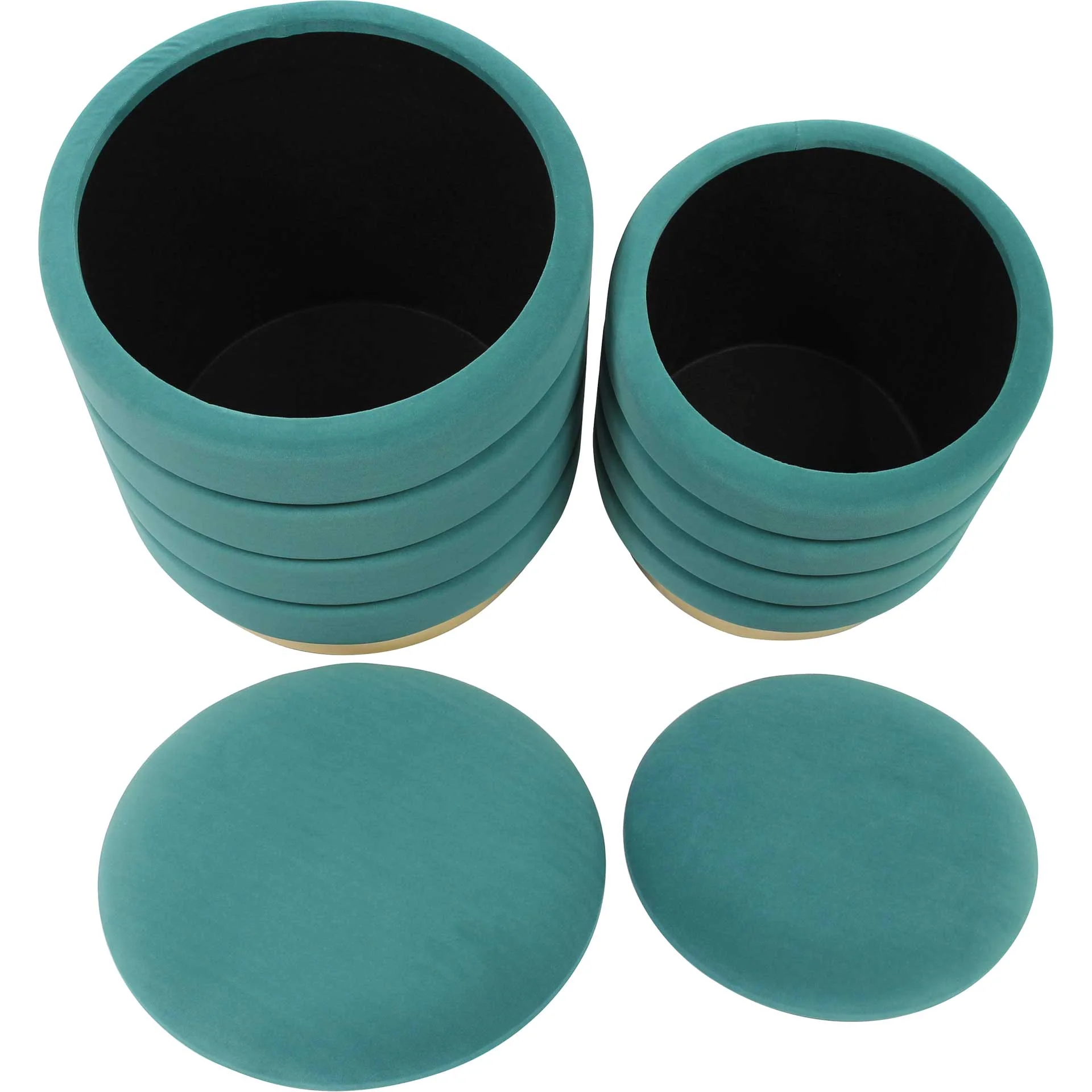 Sanford Storage Ottomans Teal - Image 4