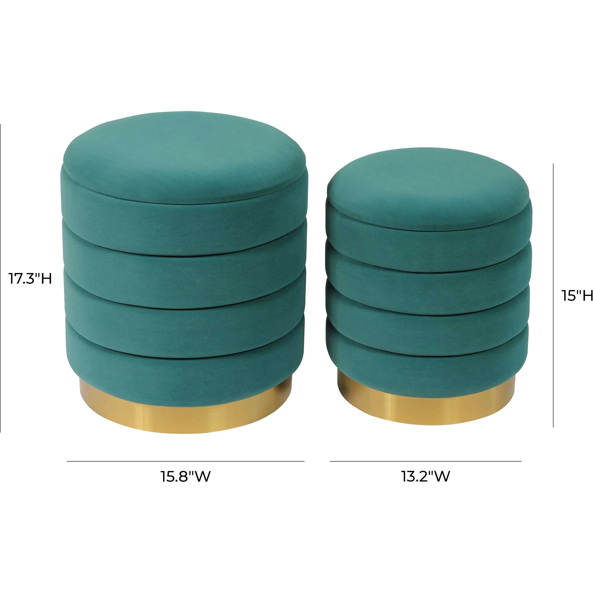 Sanford Storage Ottomans Teal - Image 5