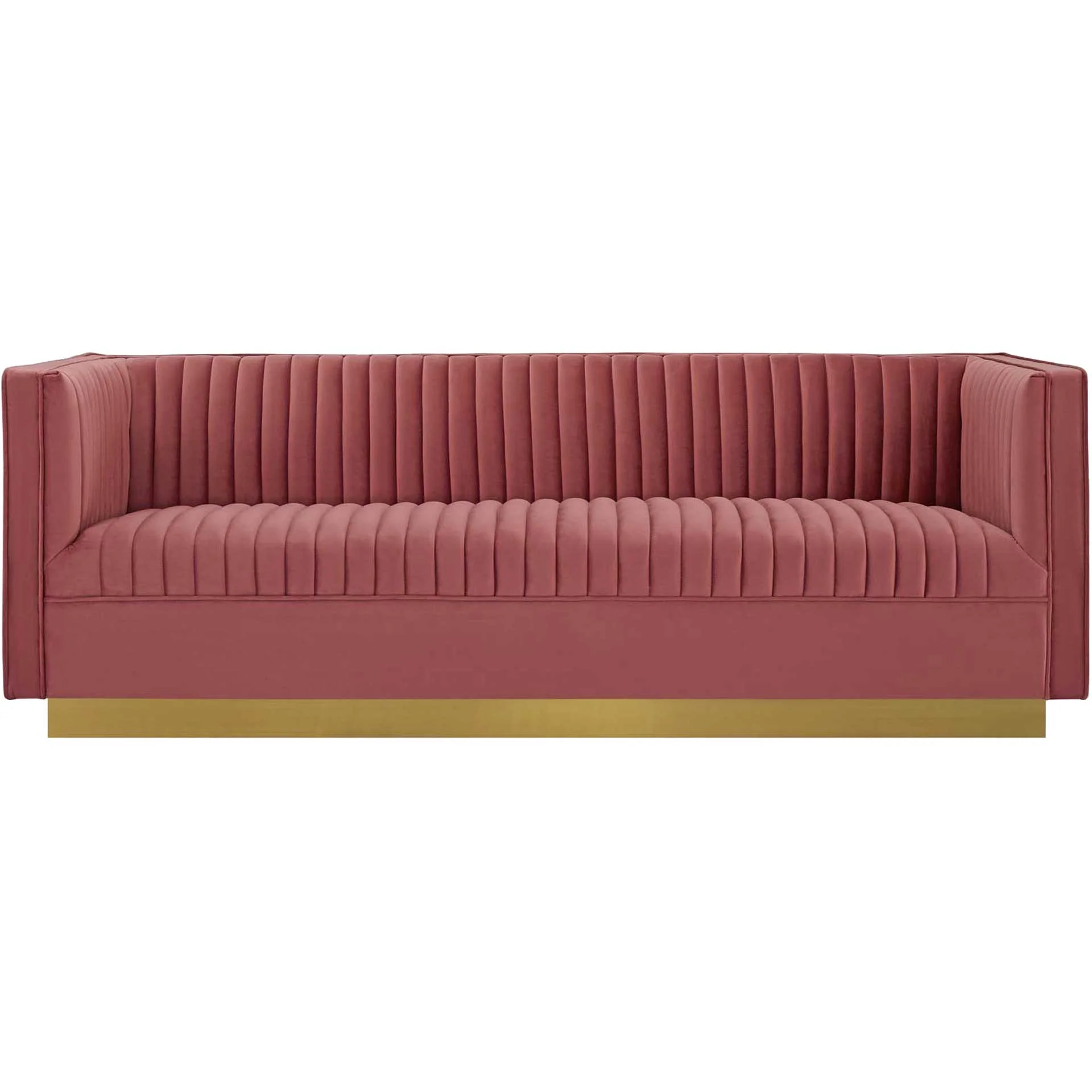 Sangamon Velvet Sofa Dusty Rose - Image 2