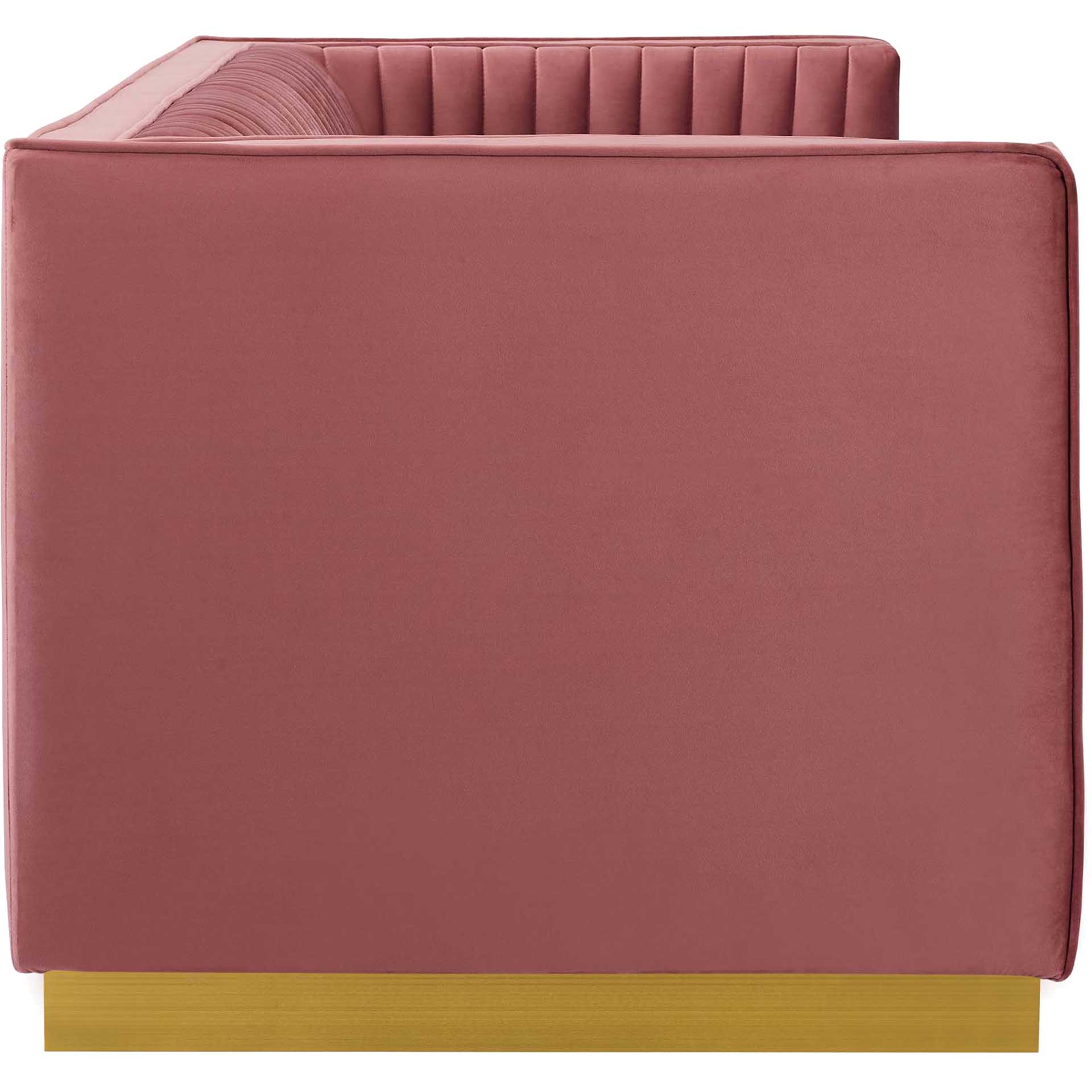 Sangamon Velvet Sofa Dusty Rose - Image 3