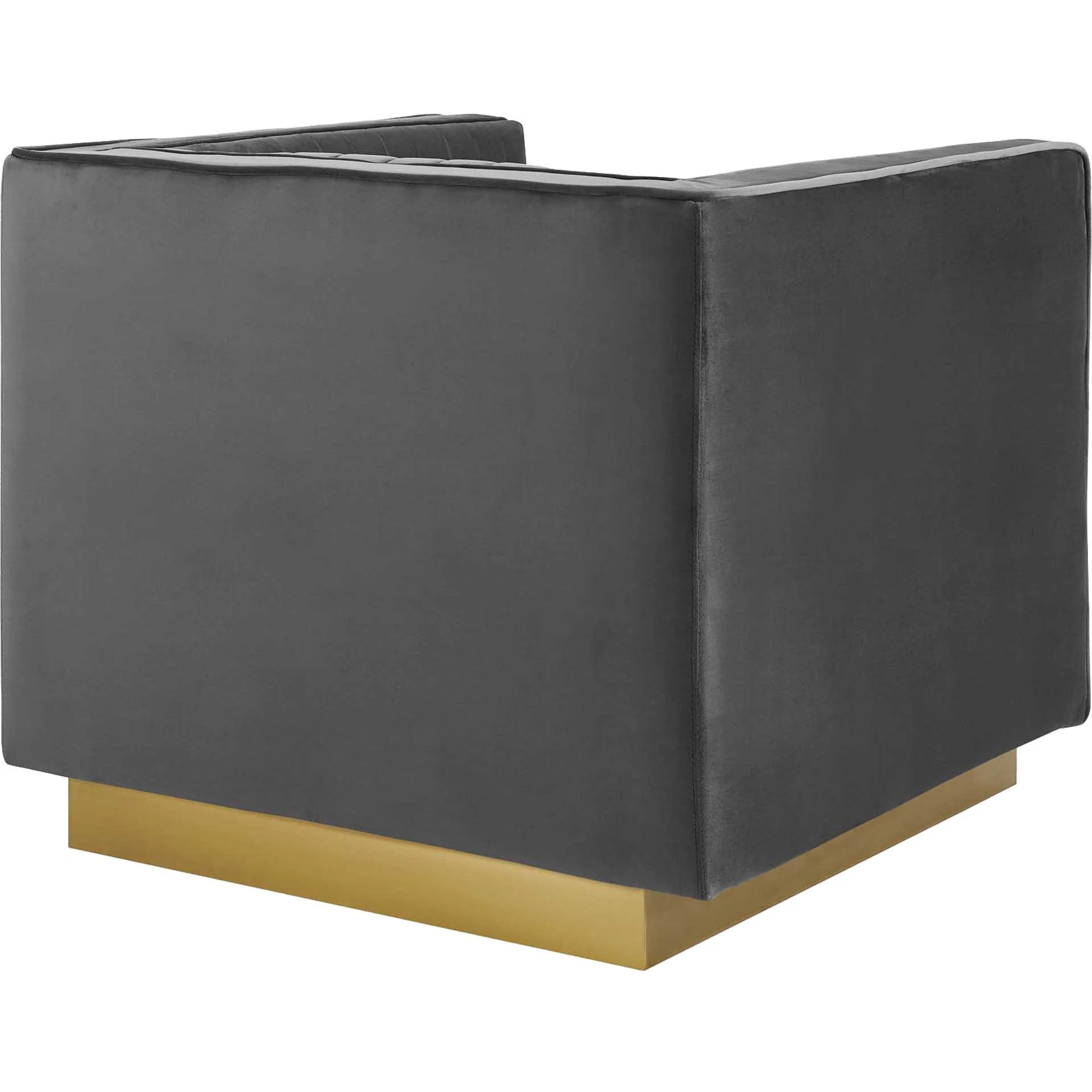 Sangamon Vertical Channel Tufted Velvet Armchair Gray - Image 4