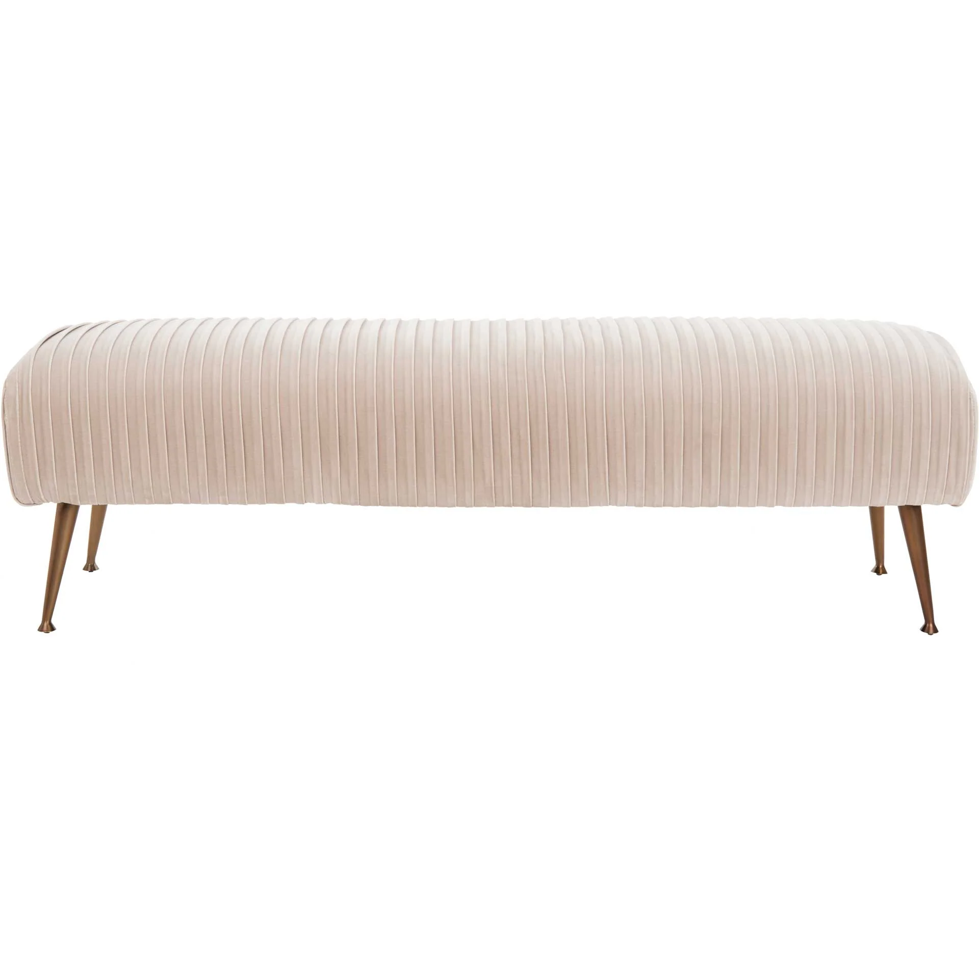 Sanguine Velvet Bench Brass/Giotto Almond - Image 2