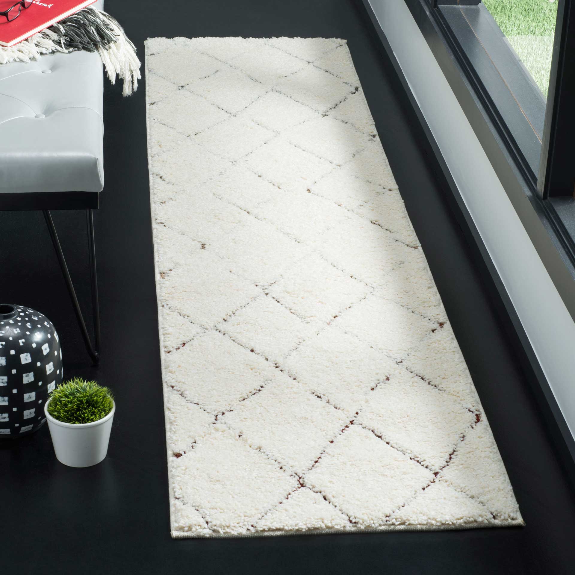 Santorini Shag Cream/Multi Runner Rug - Image 2