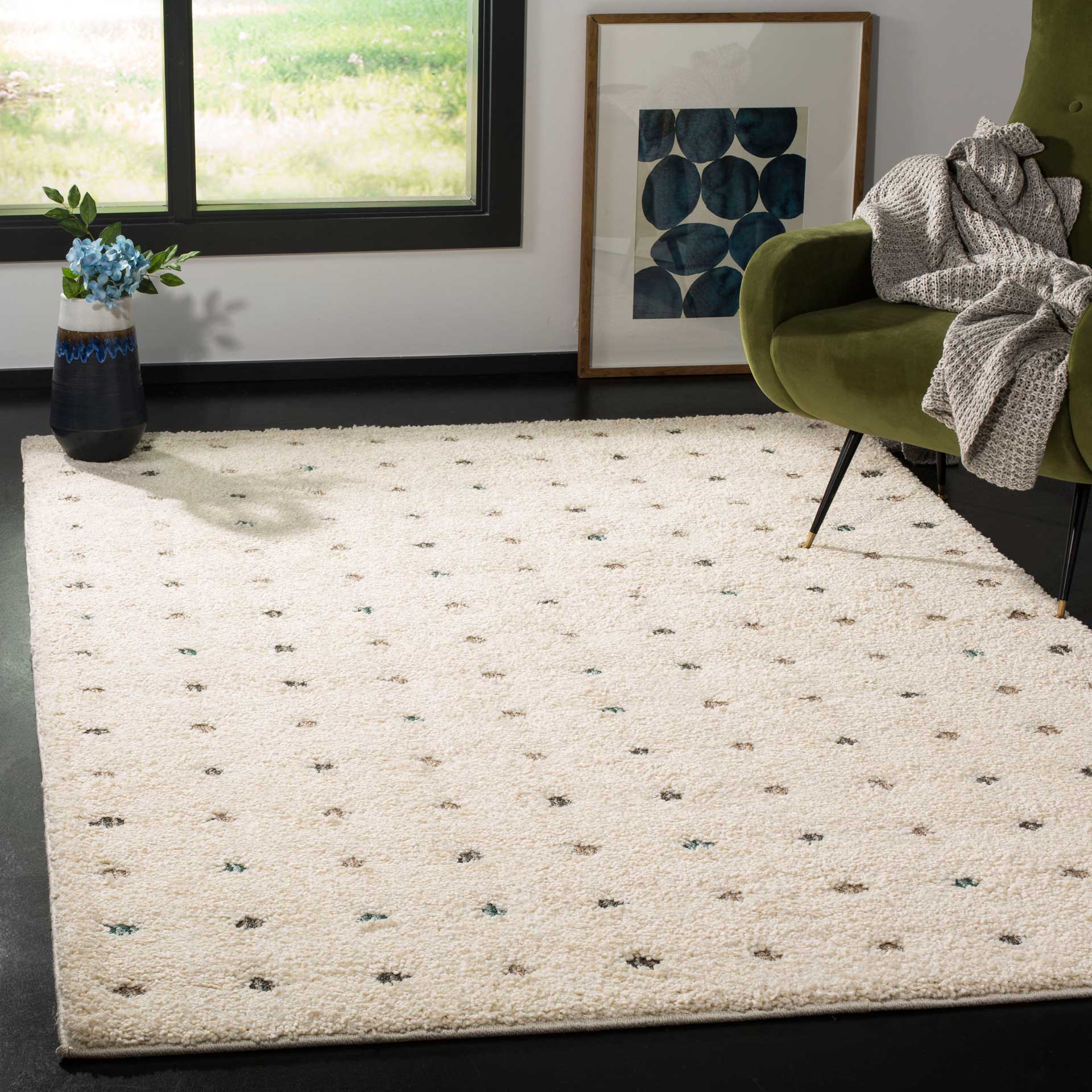 Santorini Shag Dots Cream/Multi Area Rug - Image 7