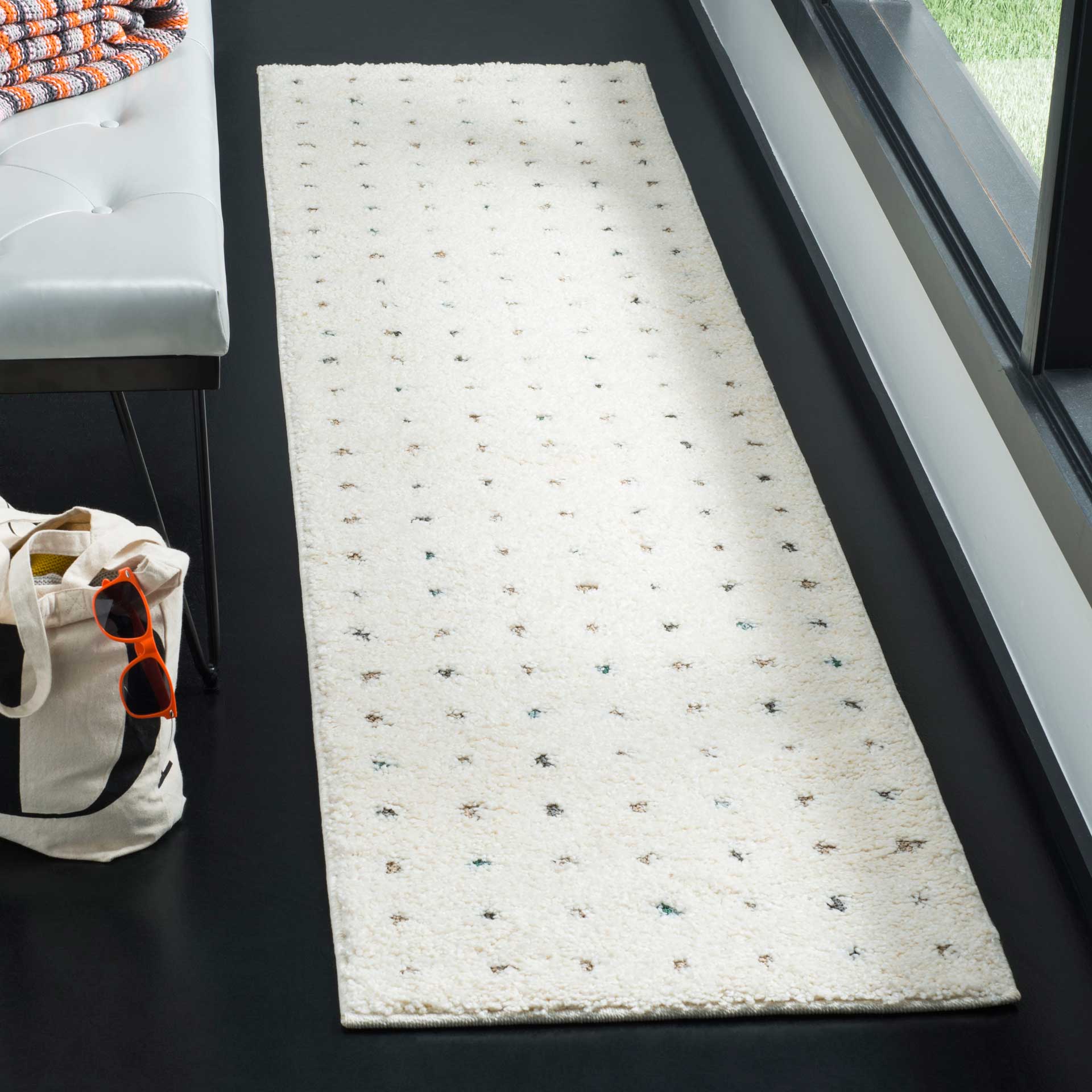 Santorini Shag Dots Cream/Multi Runner Rug - Image 2
