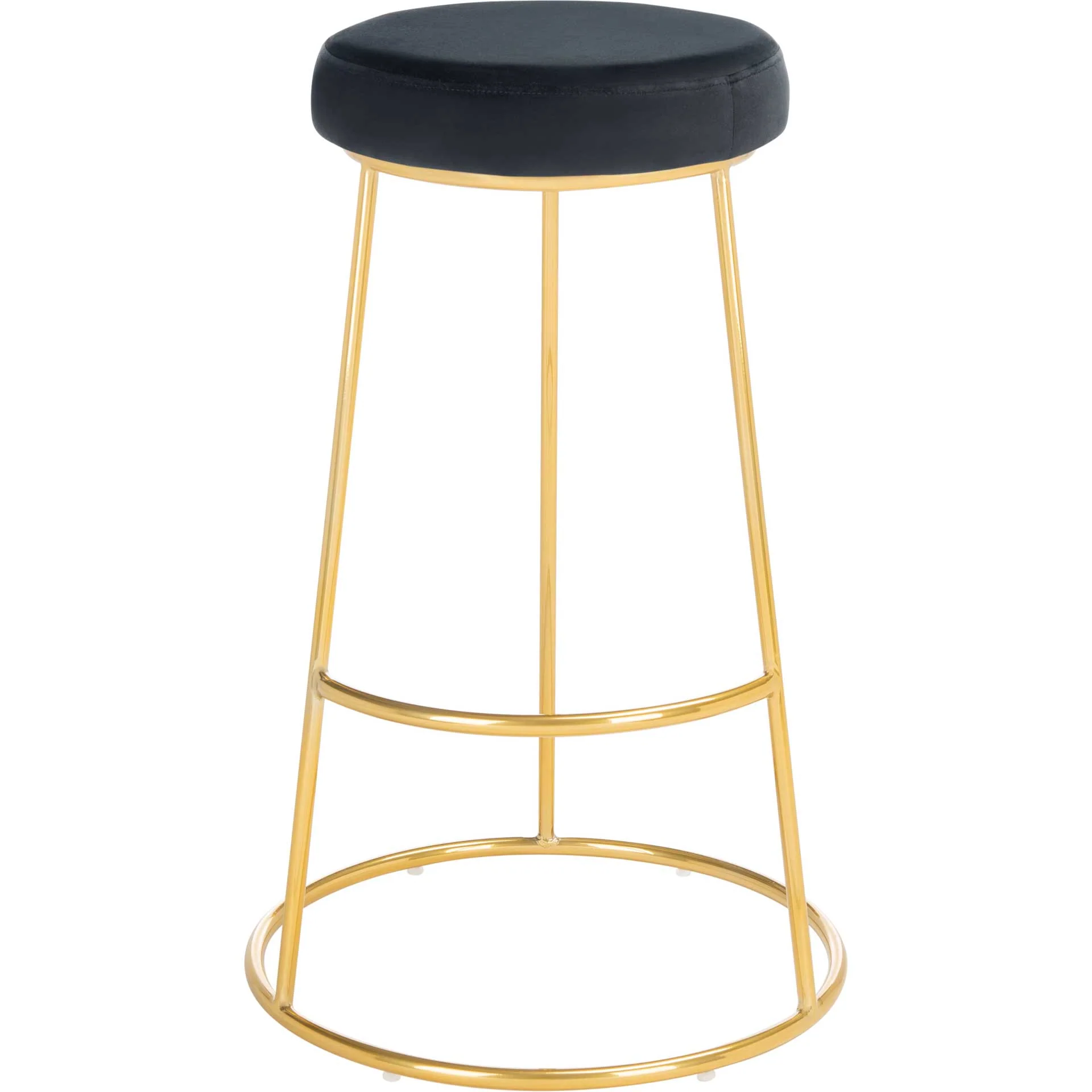 Sarah Round Bar Stool Black/Gold - Image 2
