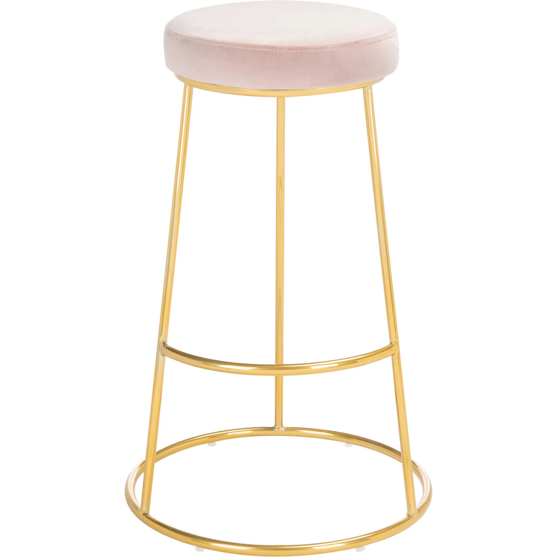 Sarah Round Bar Stool Dusty Blush/Gold - Image 2