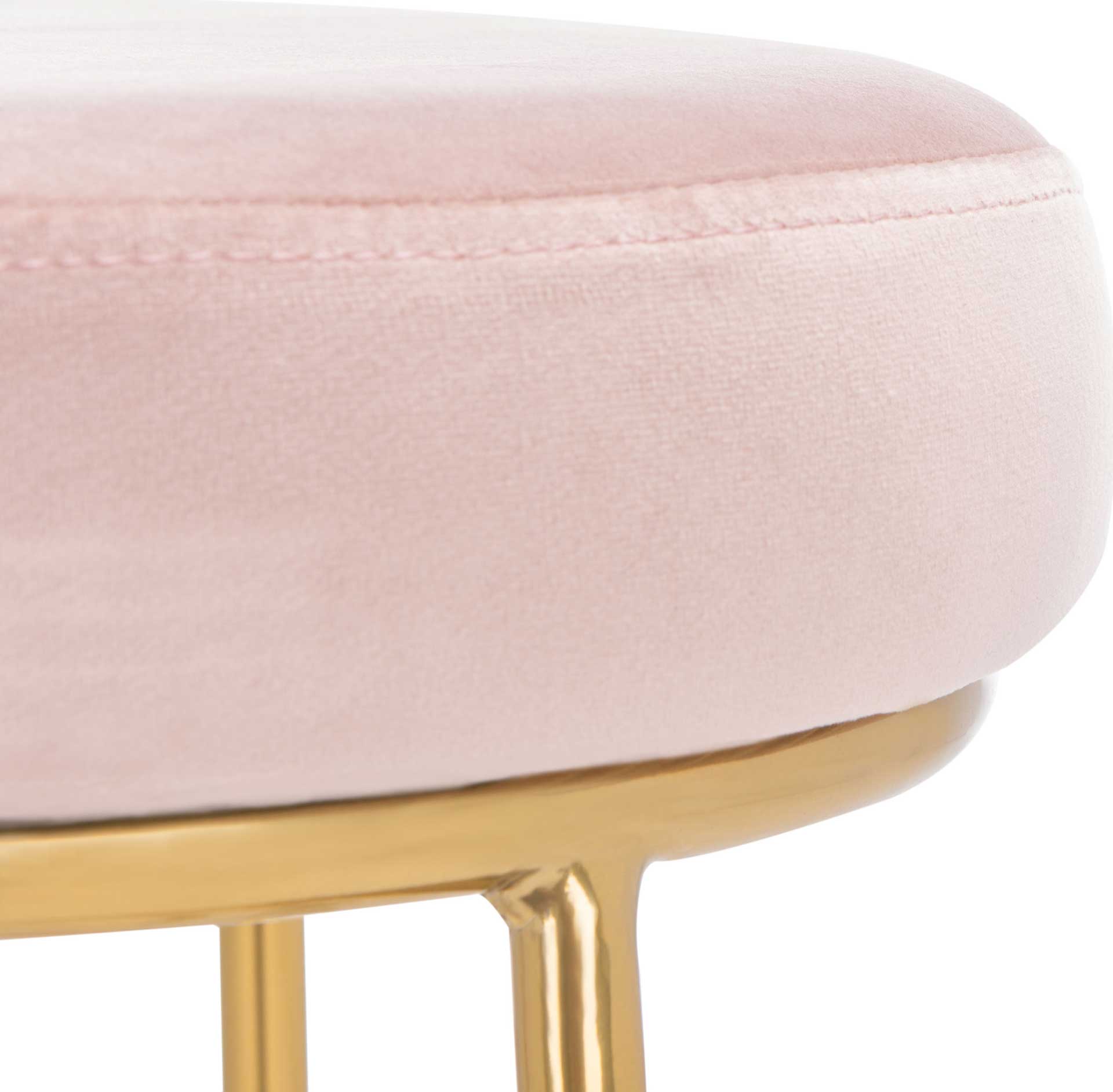 Sarah Round Bar Stool Dusty Blush/Gold - Image 3