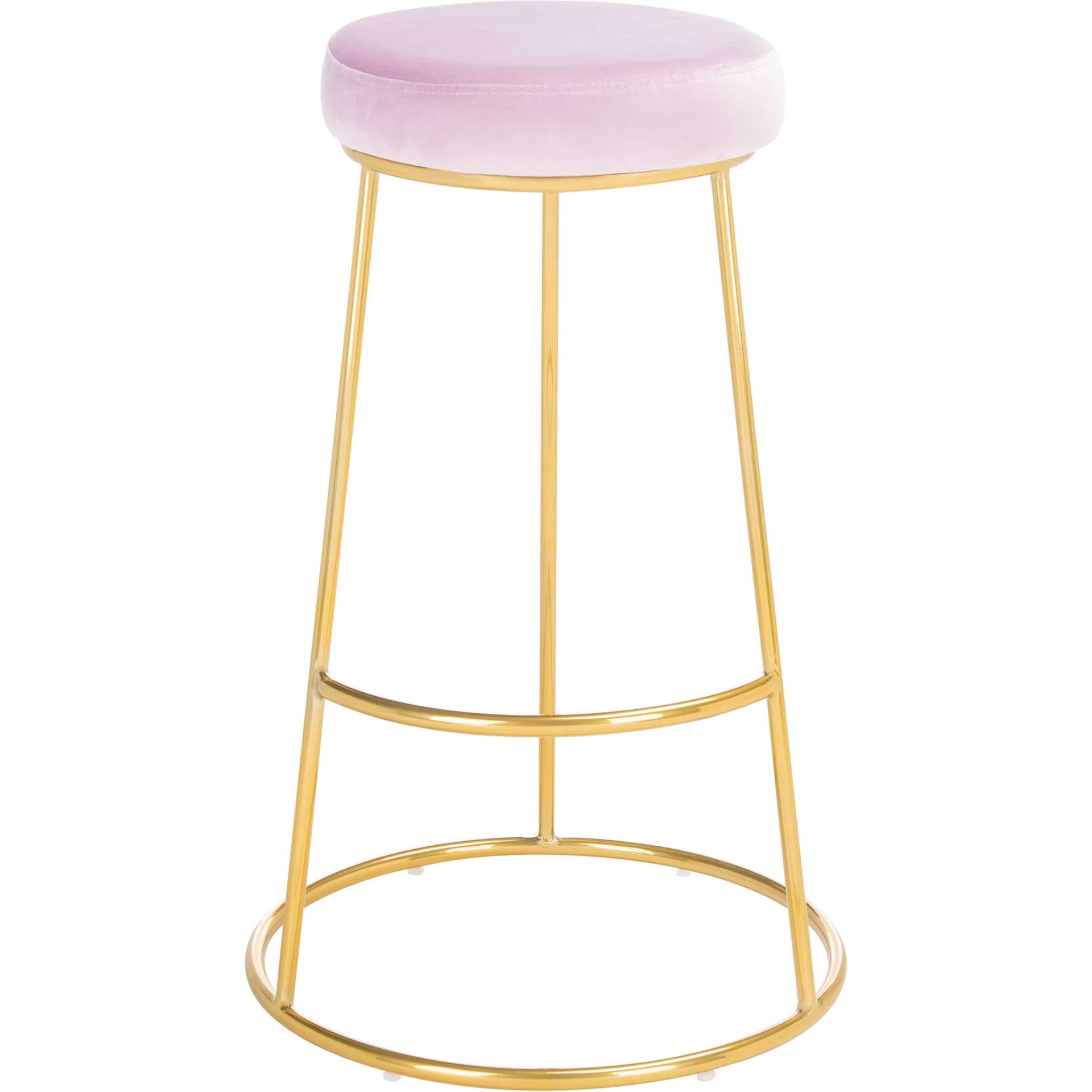 Sarah Round Bar Stool Lilac/Gold - Image 2
