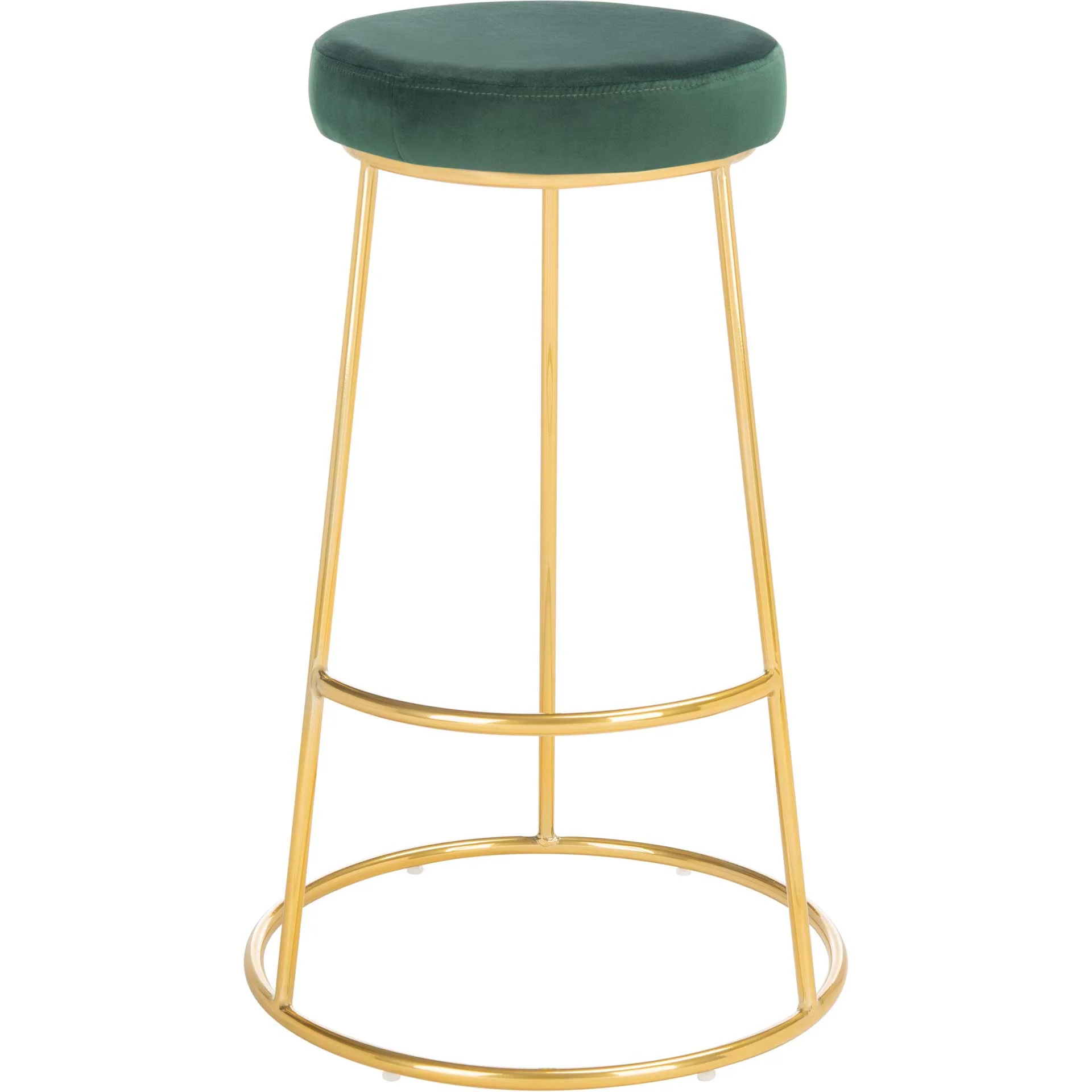 Sarah Round Bar Stool Malachite Green/Gold - Image 2