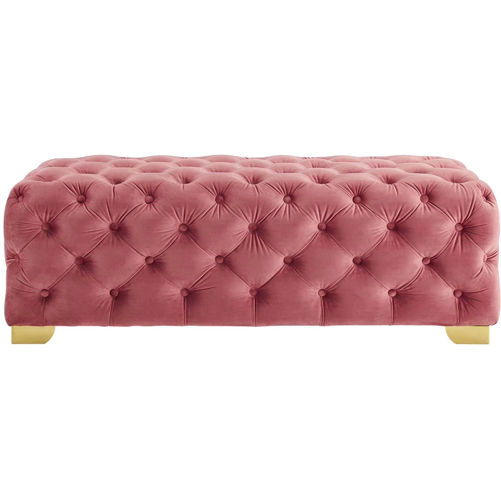 Sarah Velvet Bench Dusty Rose - Image 2