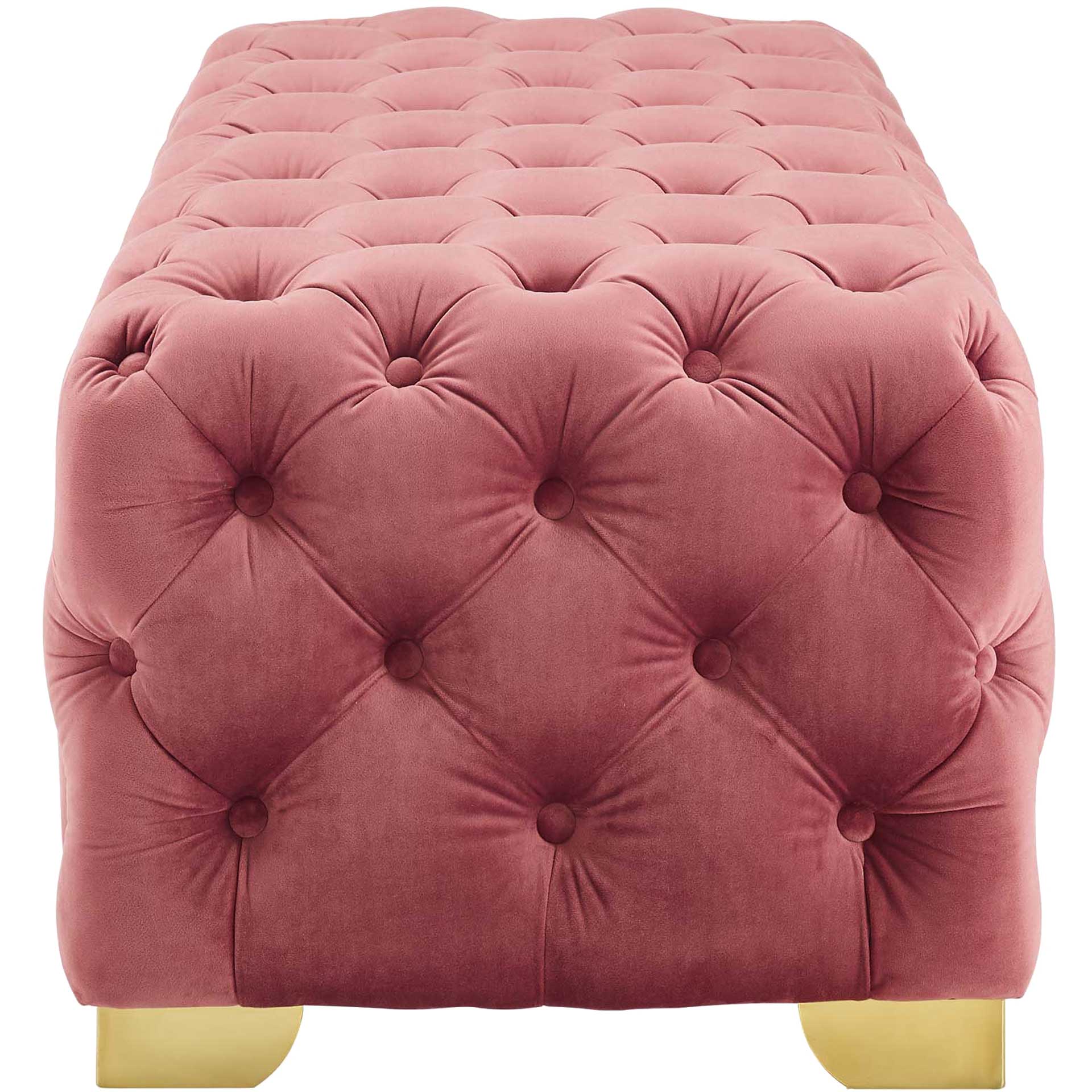 Sarah Velvet Bench Dusty Rose - Image 3