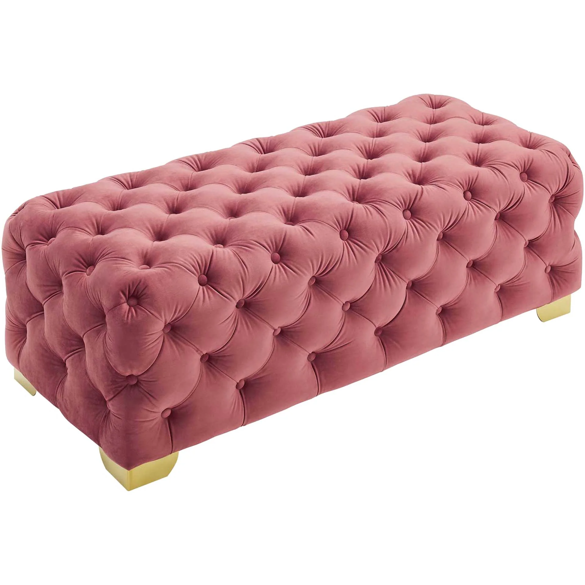 Sarah Velvet Bench Dusty Rose - Image 4