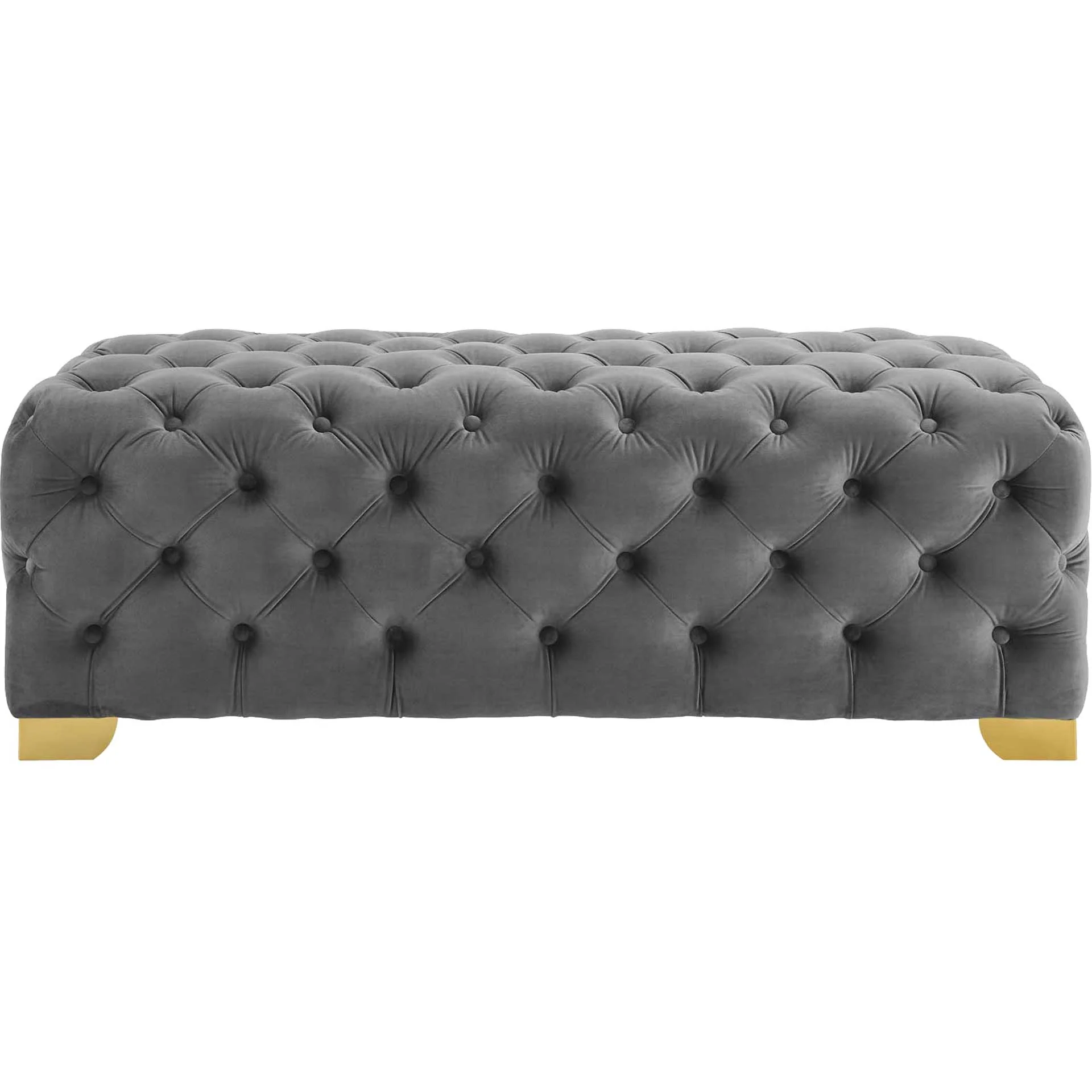 Sarah Velvet Bench Gray - Image 2