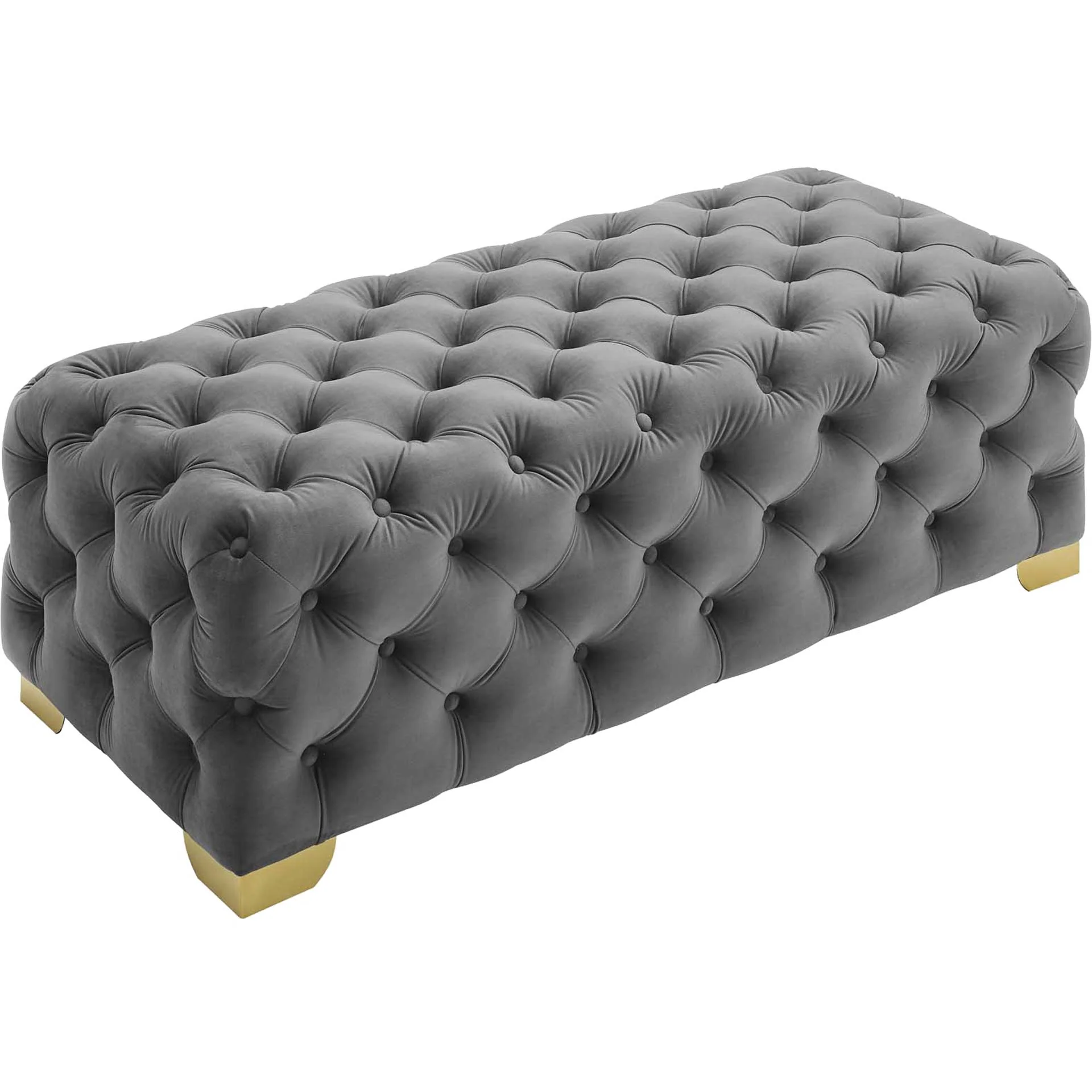 Sarah Velvet Bench Gray - Image 4
