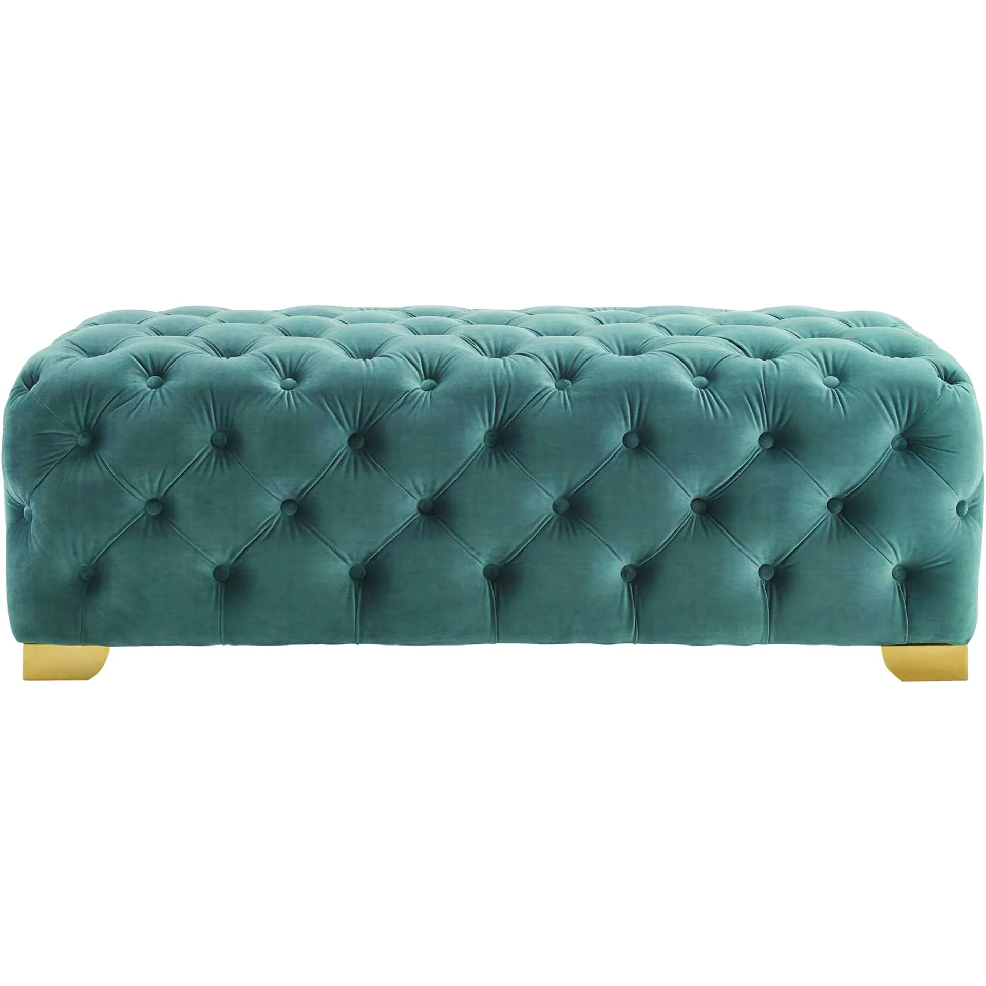 Sarah Velvet Bench Teal - Image 2