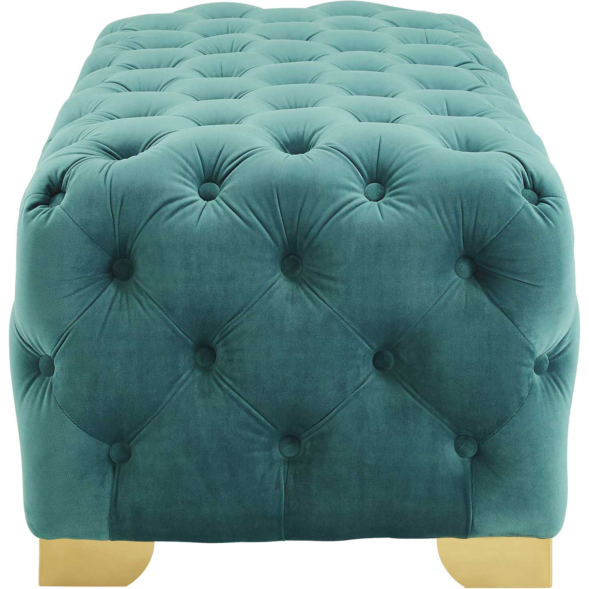 Sarah Velvet Bench Teal - Image 3