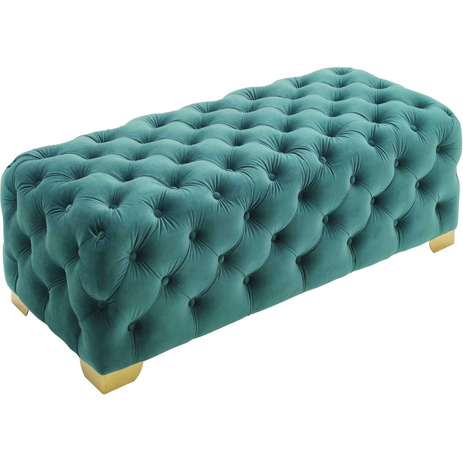 Sarah Velvet Bench Teal - Image 4