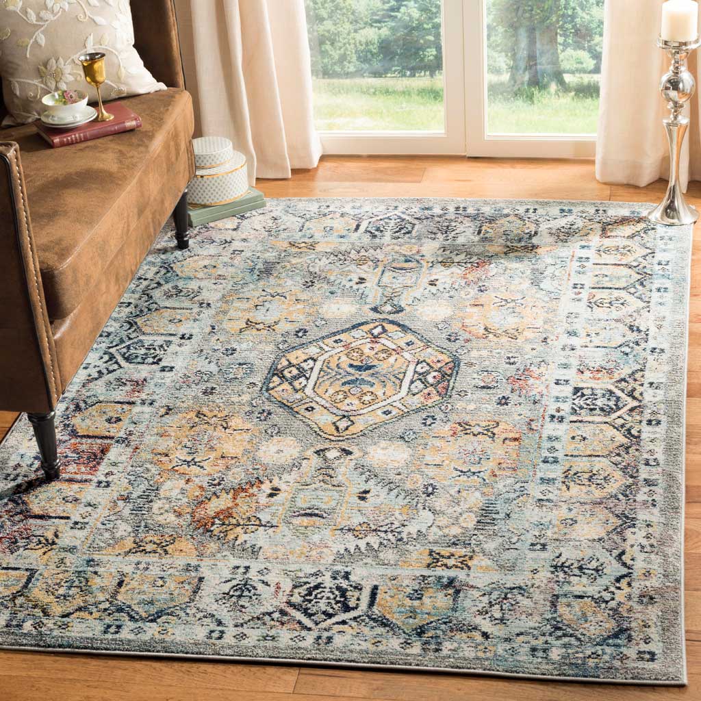 Savannah Gray/Navy Area Rug - Image 4
