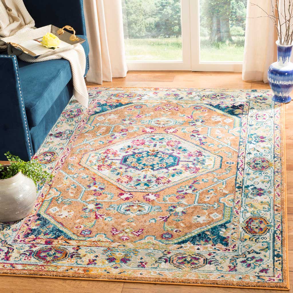 Savannah Orange/Teal Area Rug - Image 4