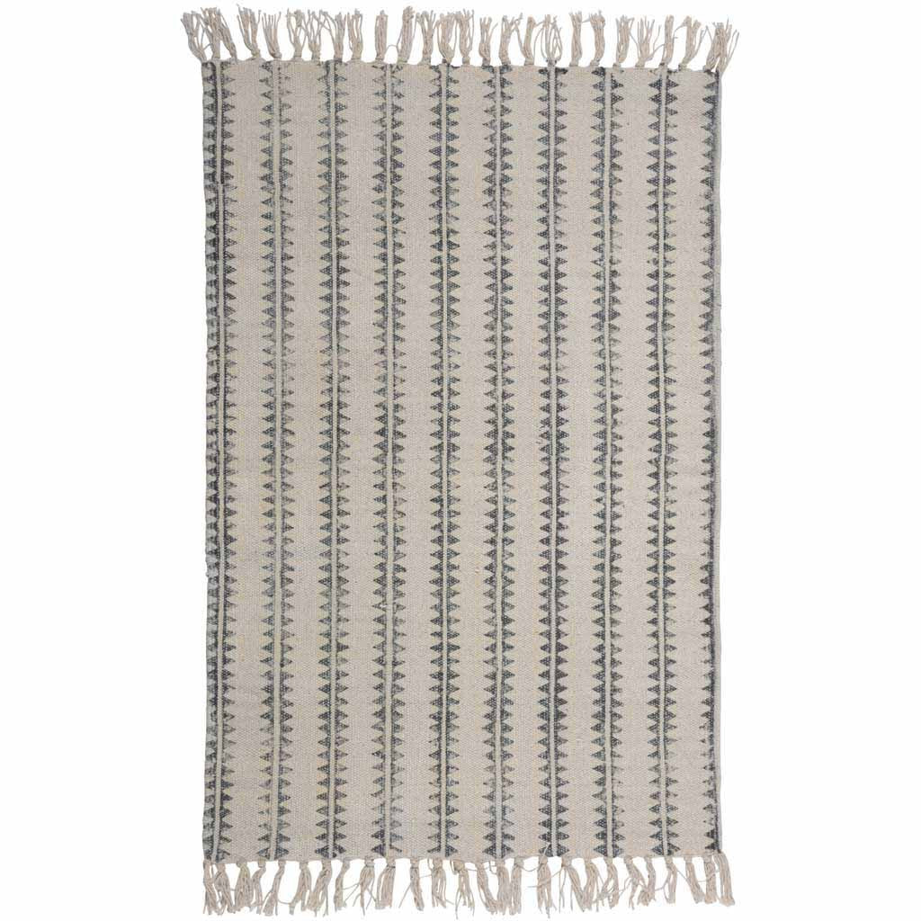 Sawtooth Stripe Block Print Area Rug - Image 2