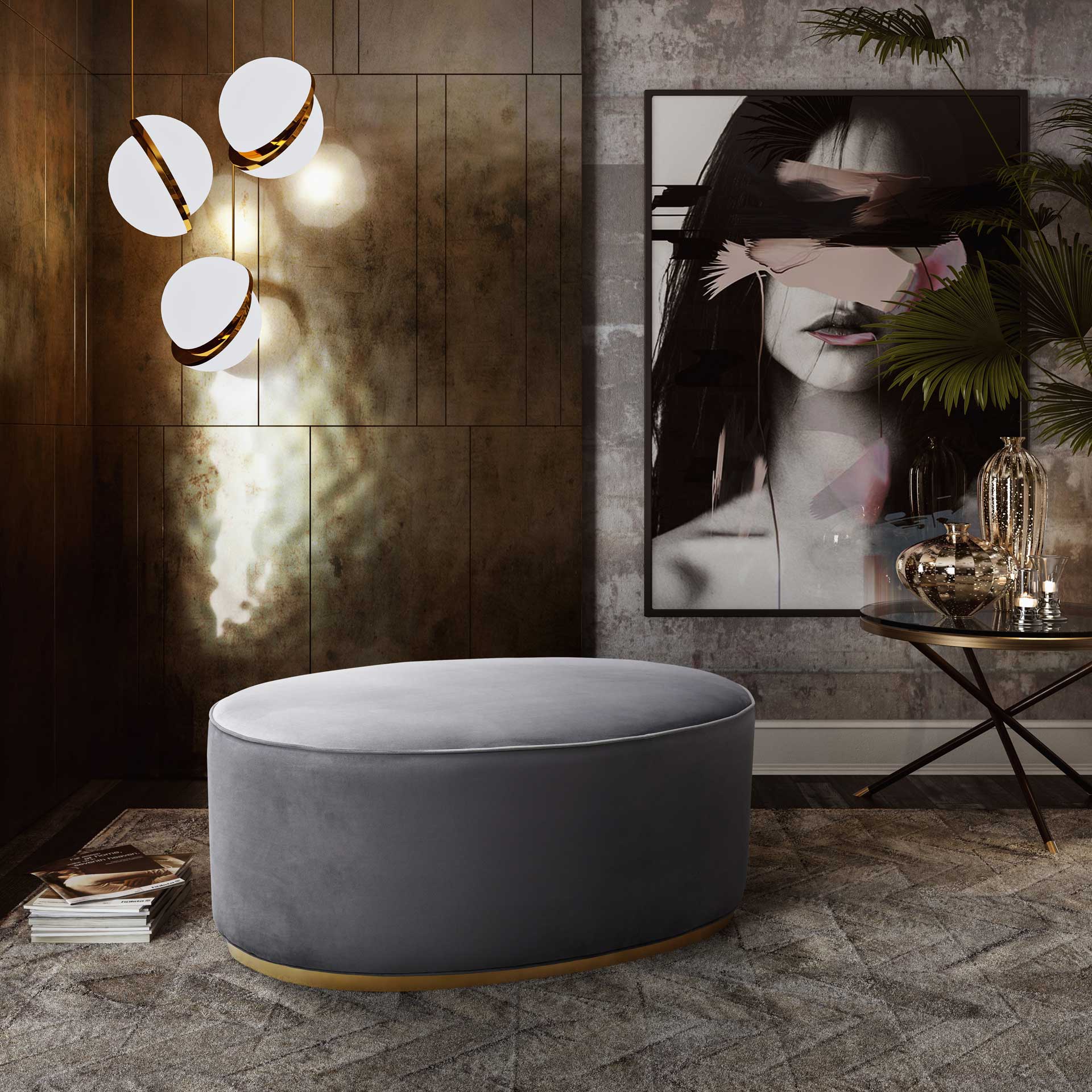Scoop Ottoman Gray - Image 4