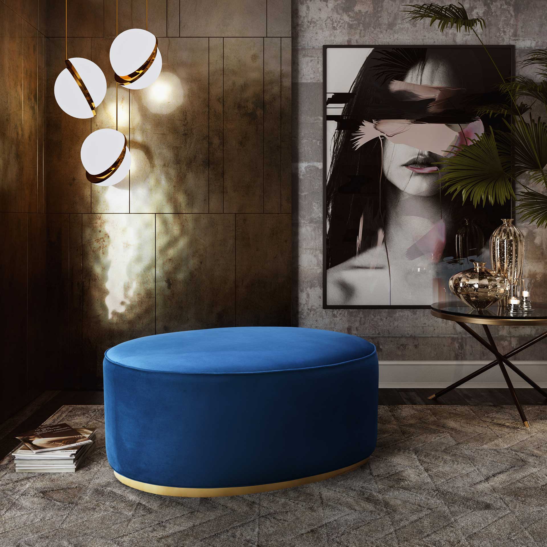 Scoop Ottoman Navy - Image 4