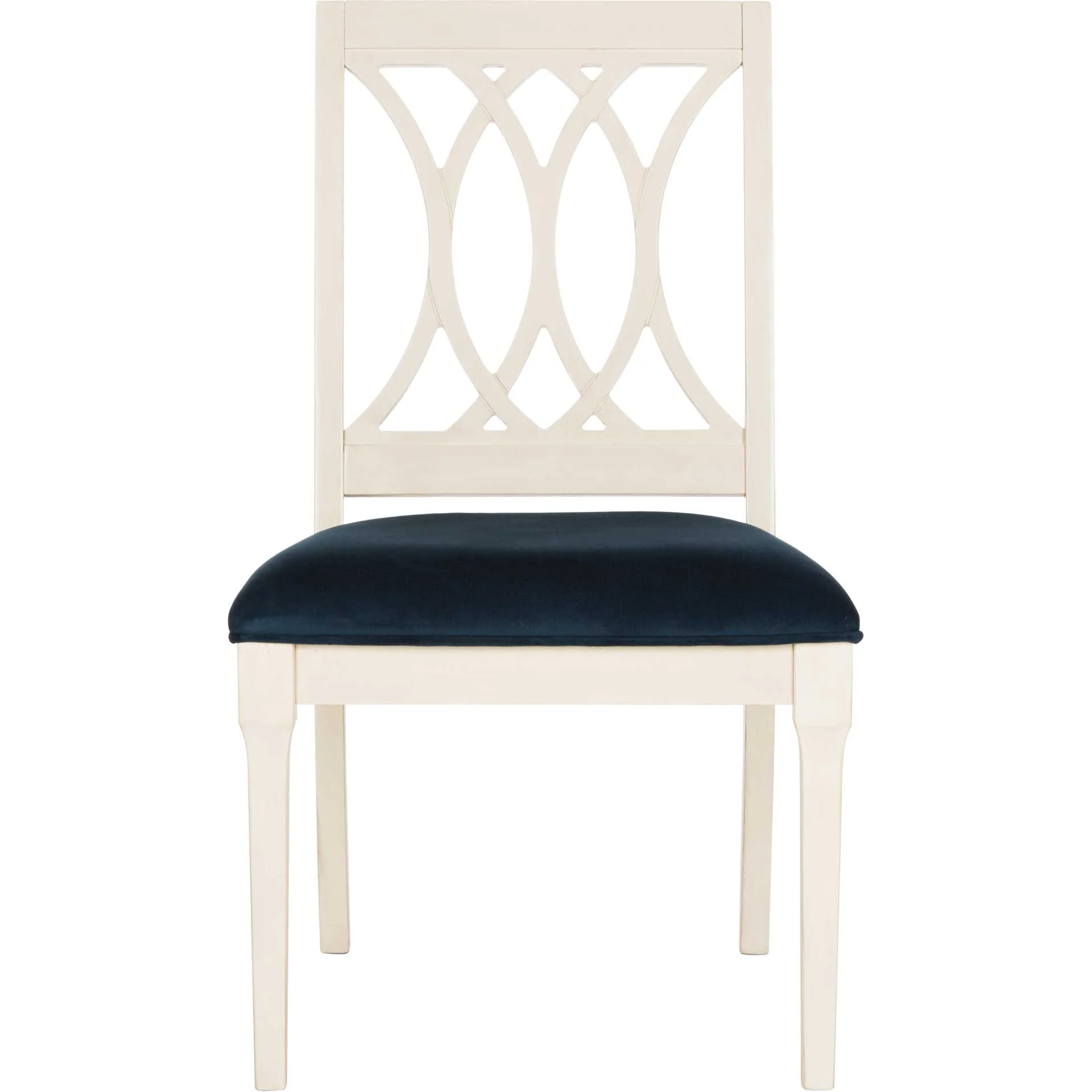 Seaside Velvet Side Chair Navy/Antique White (Set of 2) - Image 3