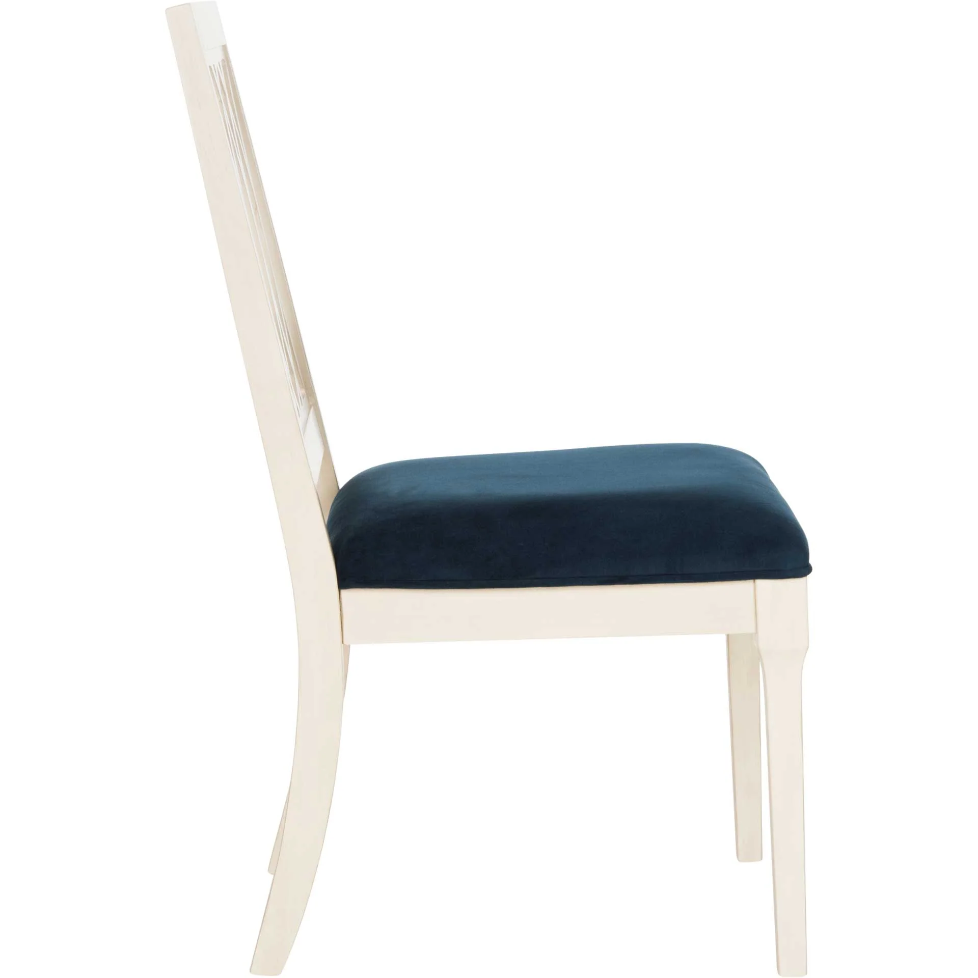 Seaside Velvet Side Chair Navy/Antique White (Set of 2) - Image 4