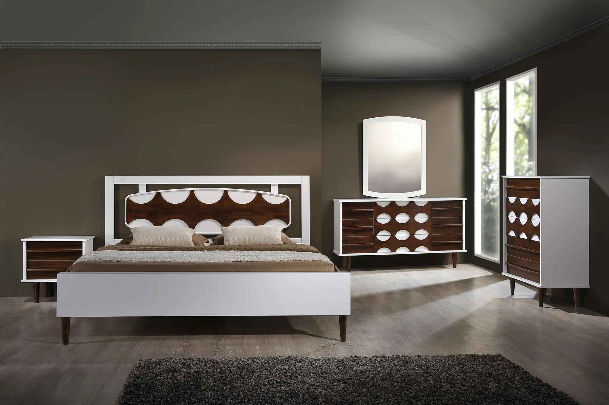 Seaton Bed Walnut & White - Image 4