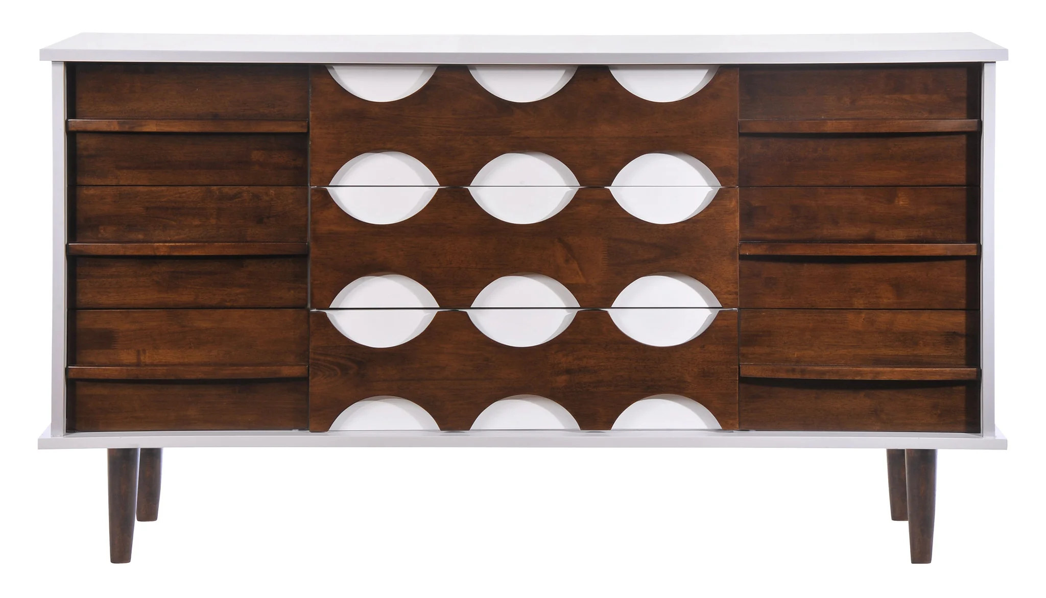 Seaton Double Dresser Walnut & White - Image 2