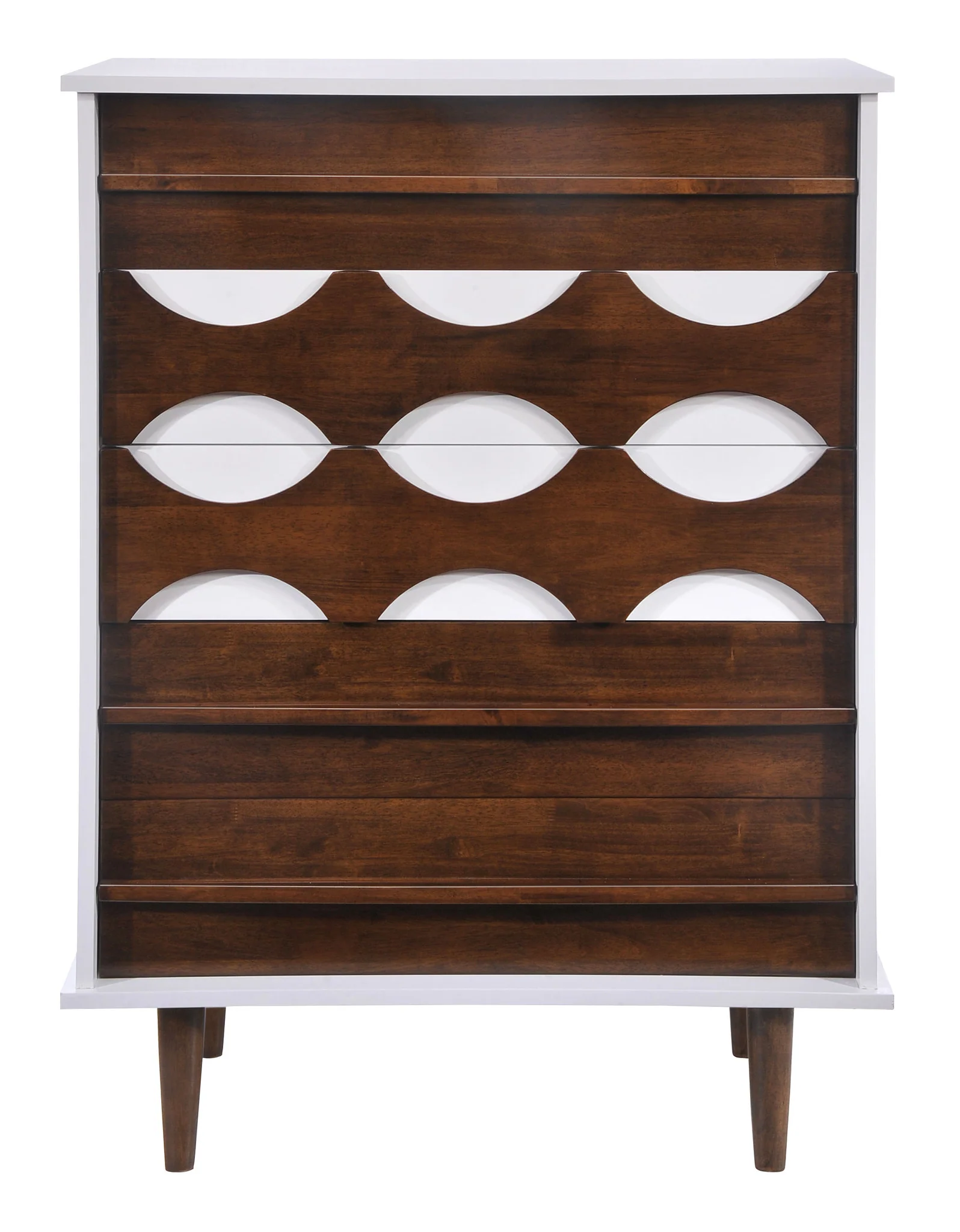 Seaton High Chest Walnut & White - Image 2