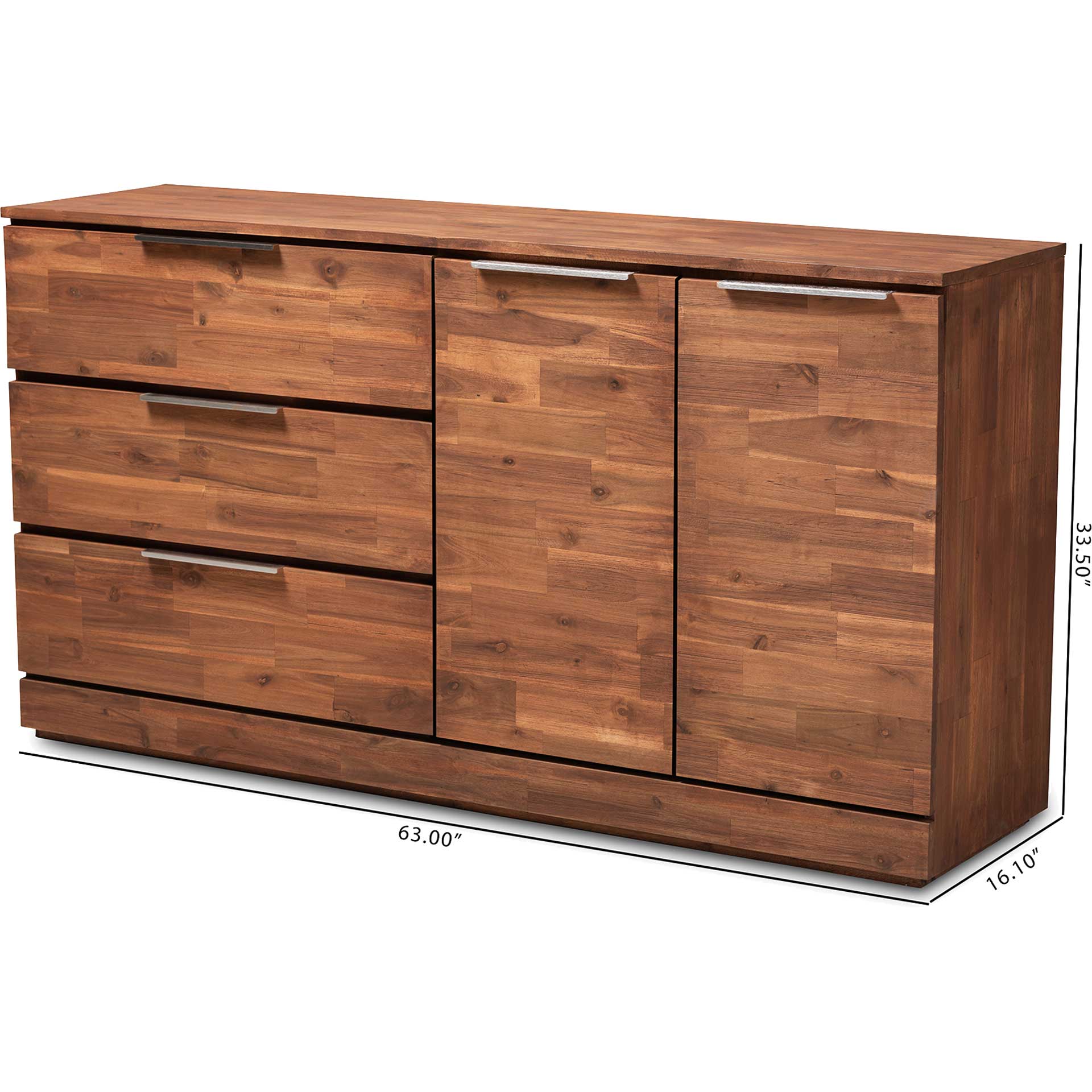 Seattle 3-Drawer Wood Server Golden Oak - Image 6