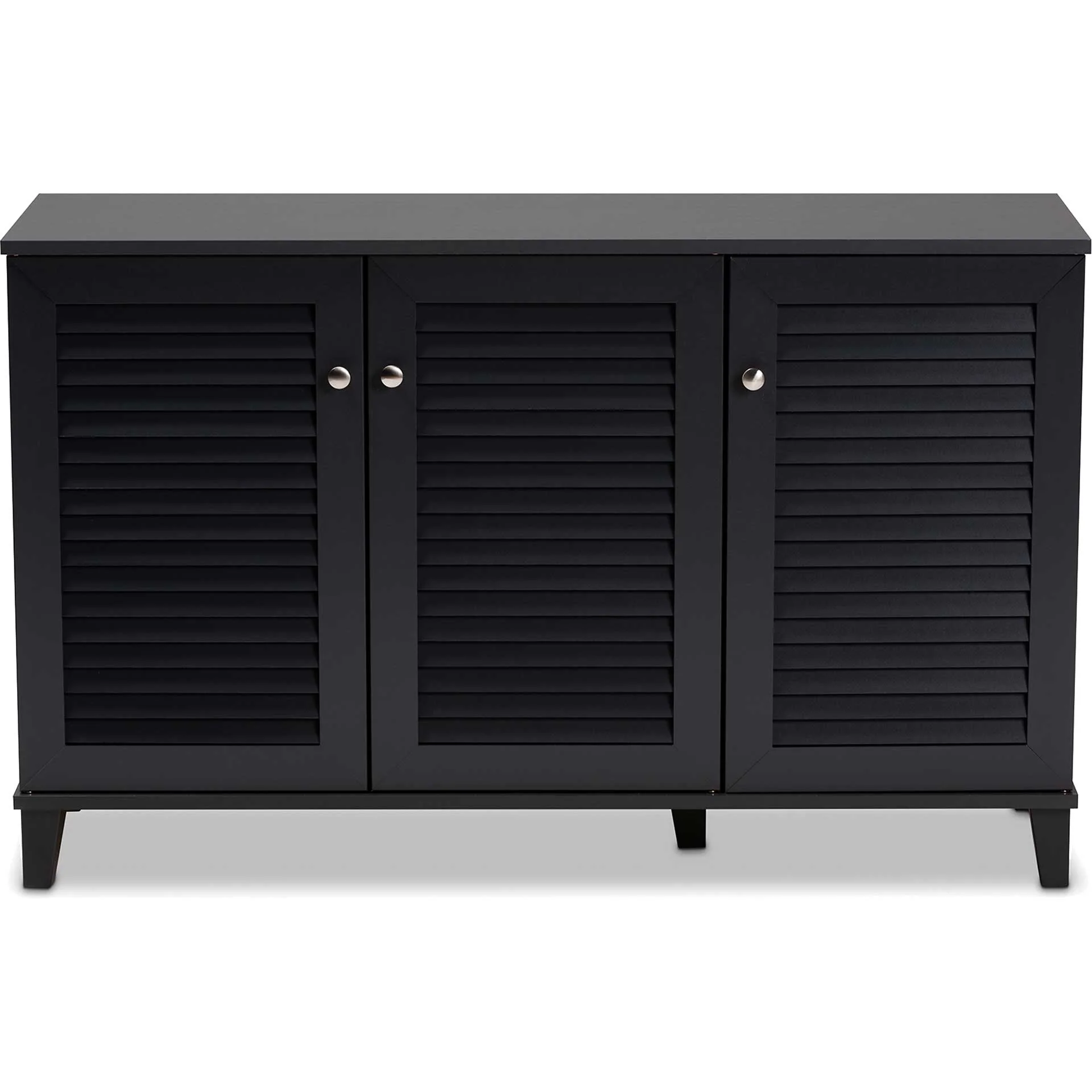 Seattle 8-Shelf Wood Shoe Cabinet Gray - Image 2