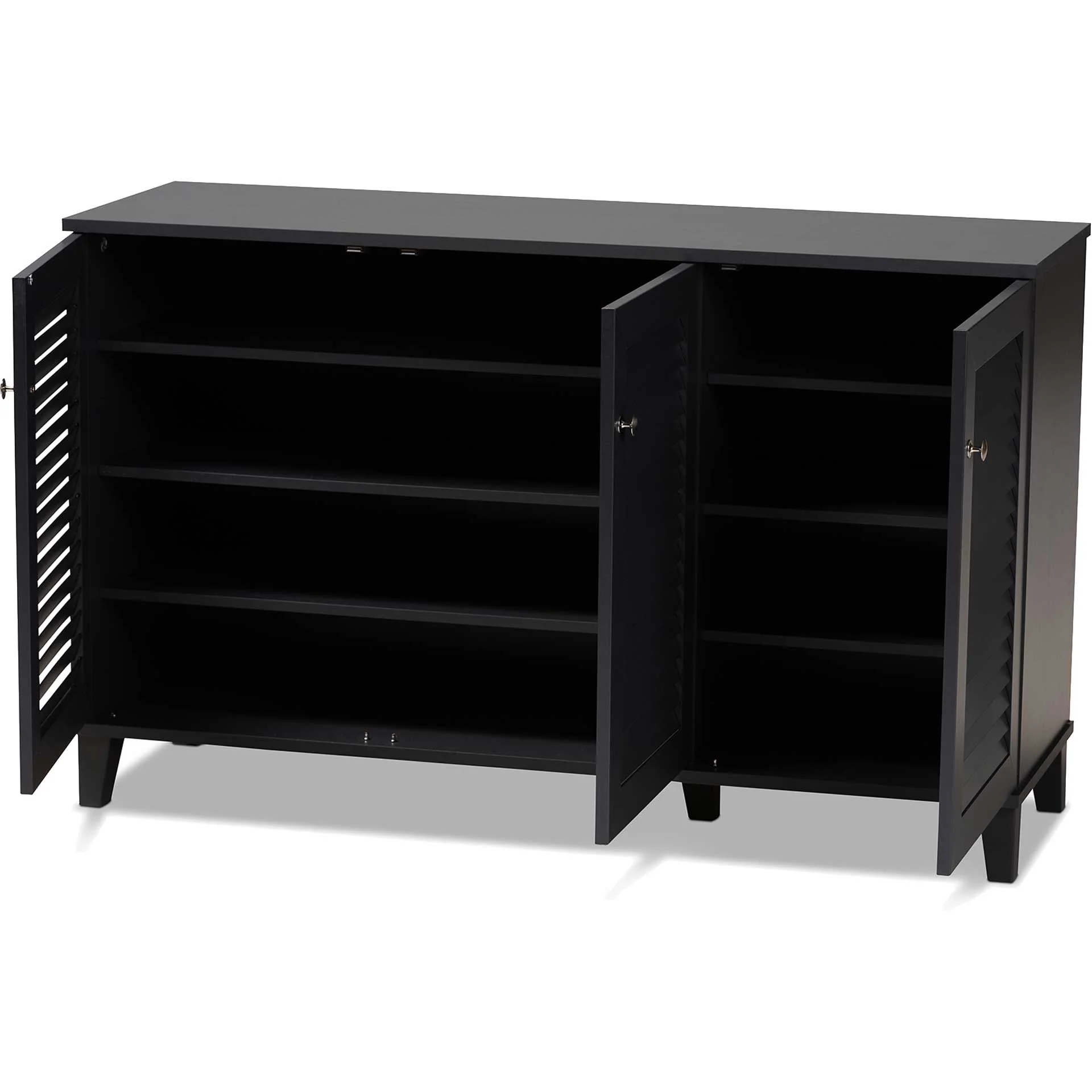 Seattle 8-Shelf Wood Shoe Cabinet Gray - Image 3