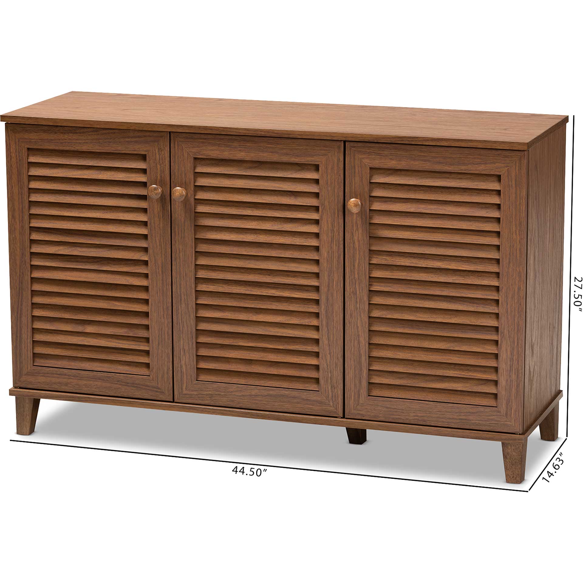 Seattle 8-Shelf Wood Shoe Cabinet Walnut - Image 7