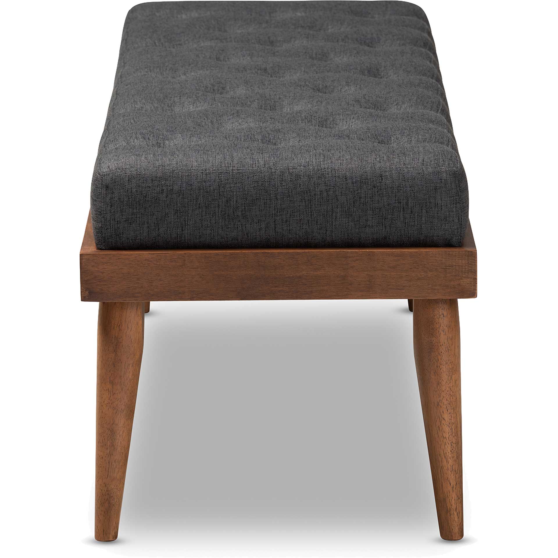 Seattle Fabric Upholstered Bench Charcoal/Walnut - Image 3