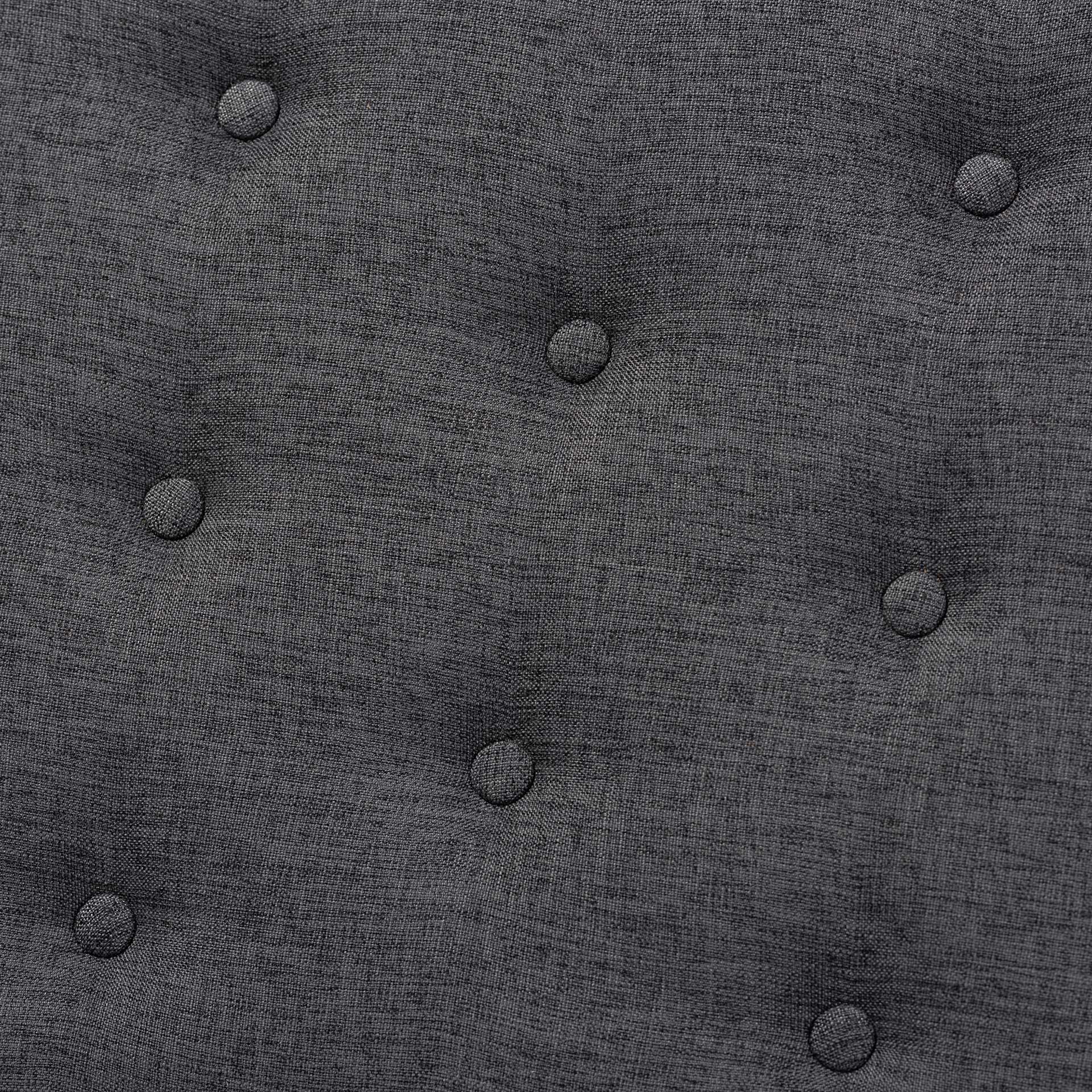 Seattle Fabric Upholstered Bench Charcoal/Walnut - Image 4