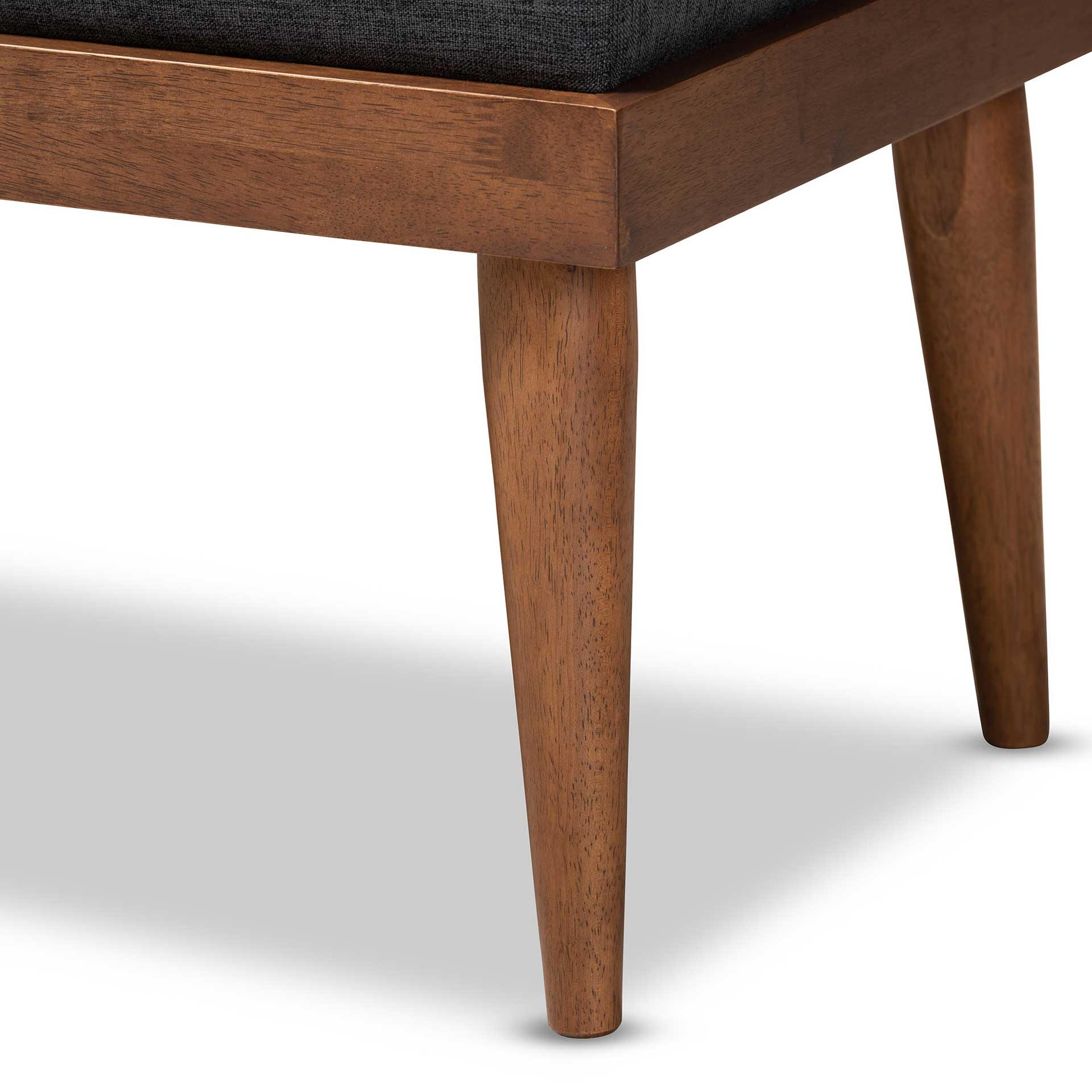 Seattle Fabric Upholstered Bench Charcoal/Walnut - Image 5