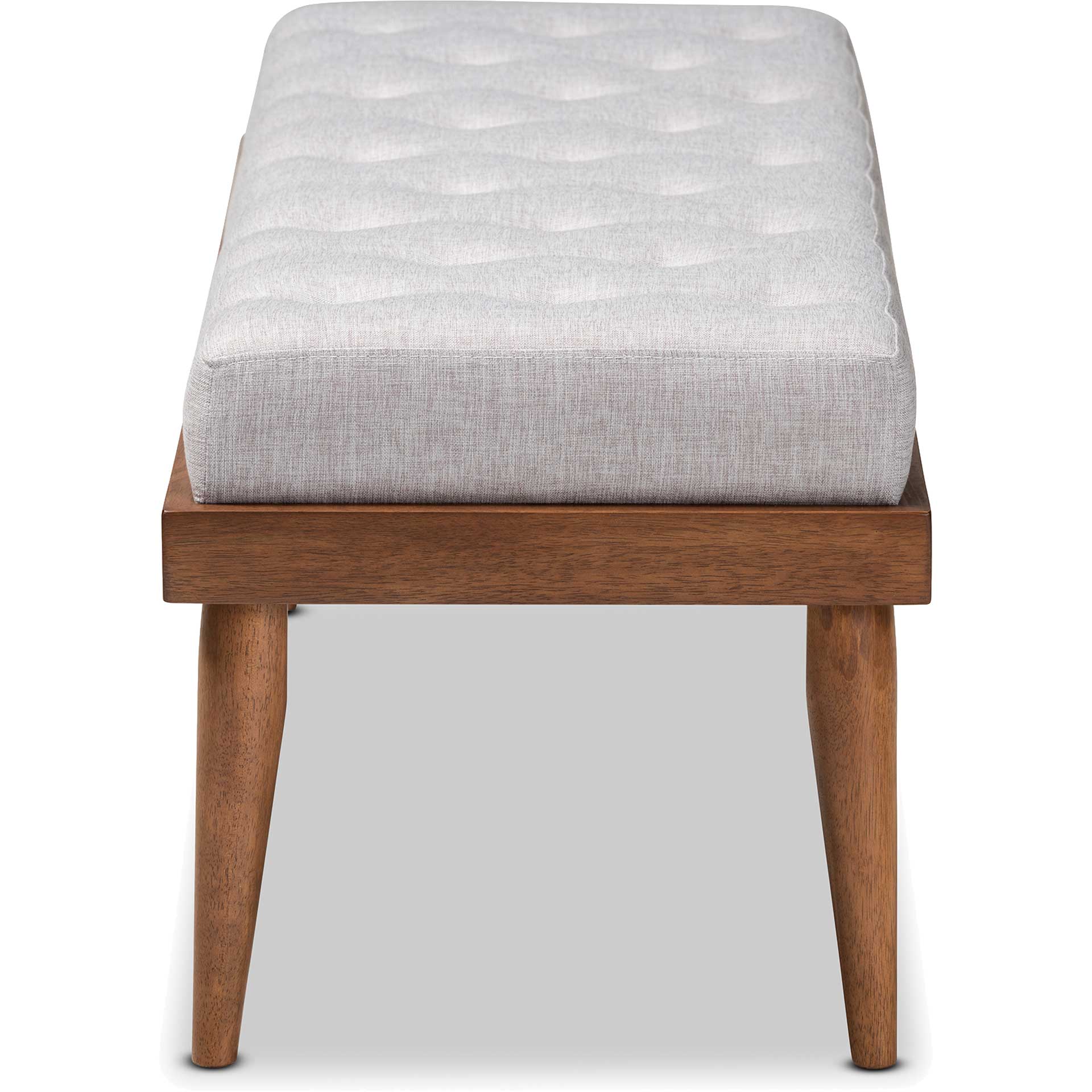 Seattle Fabric Upholstered Bench Grayish Beige/Walnut - Image 3