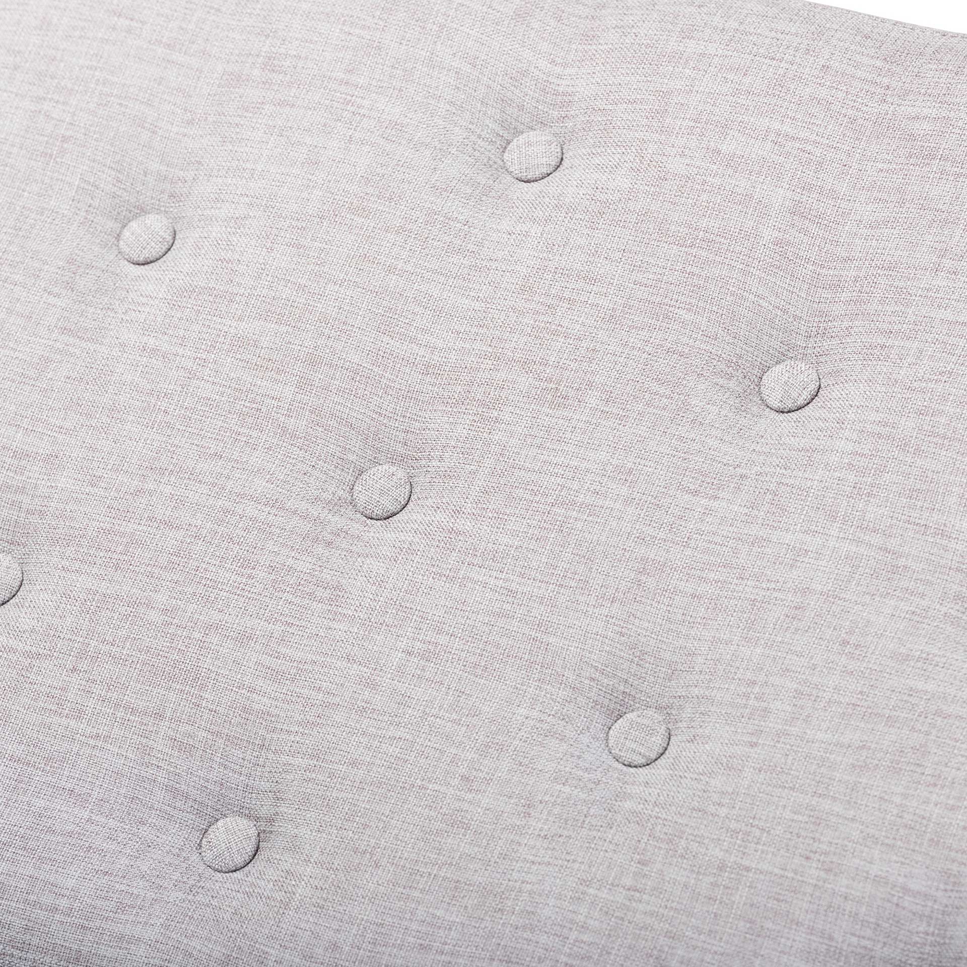 Seattle Fabric Upholstered Bench Grayish Beige/Walnut - Image 4