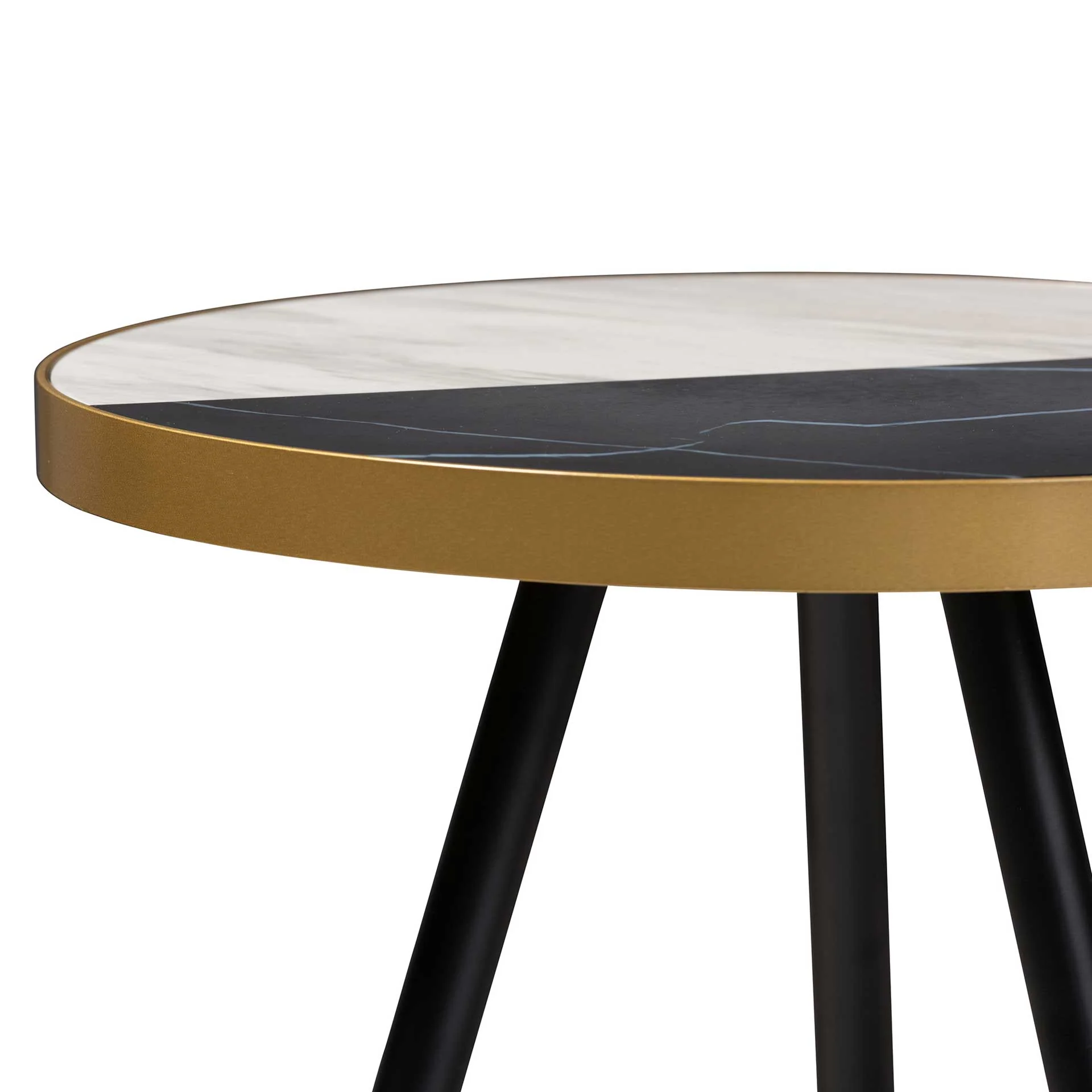 Seattle Marble/Metal End Table Black/Gold - Image 2
