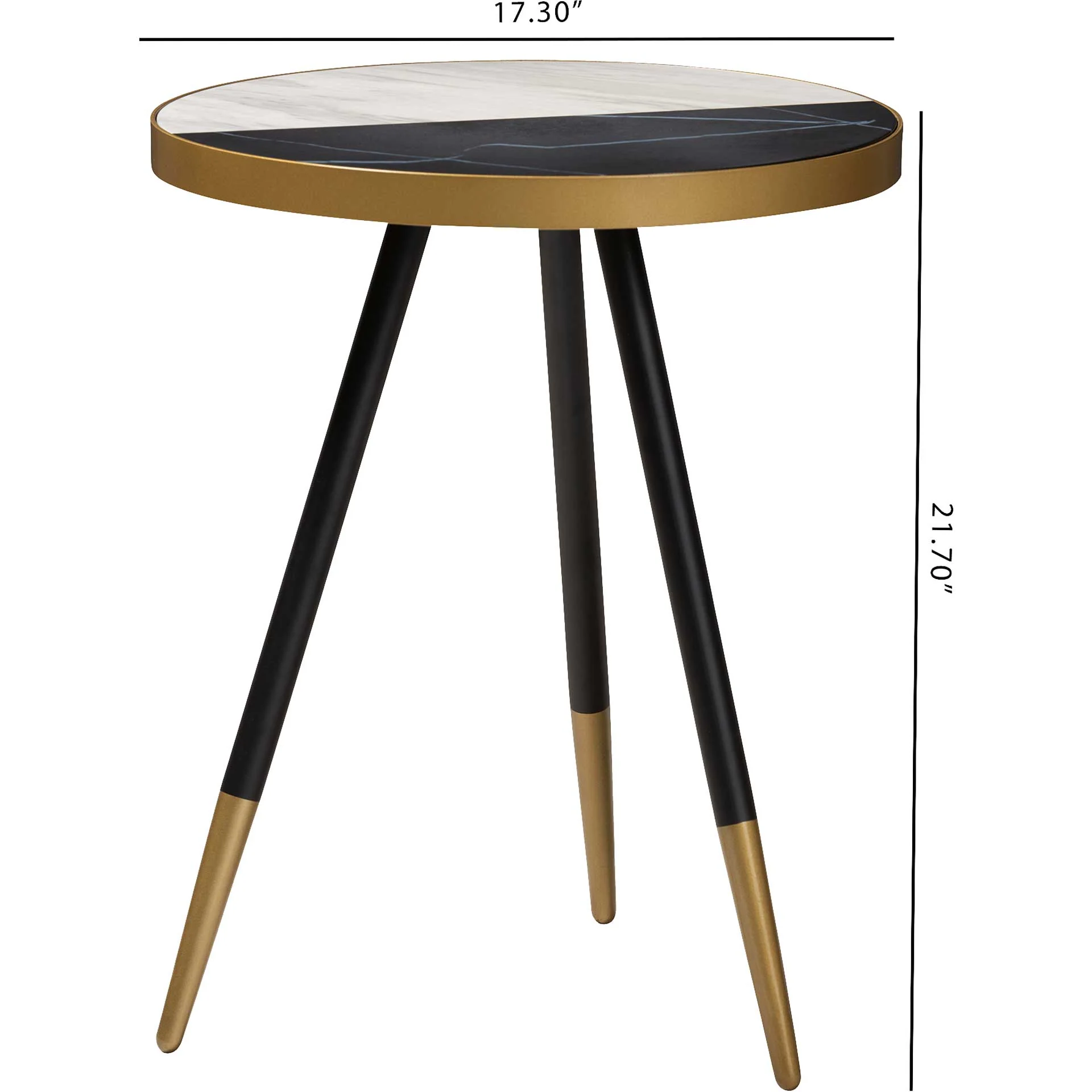 Seattle Marble/Metal End Table Black/Gold - Image 4