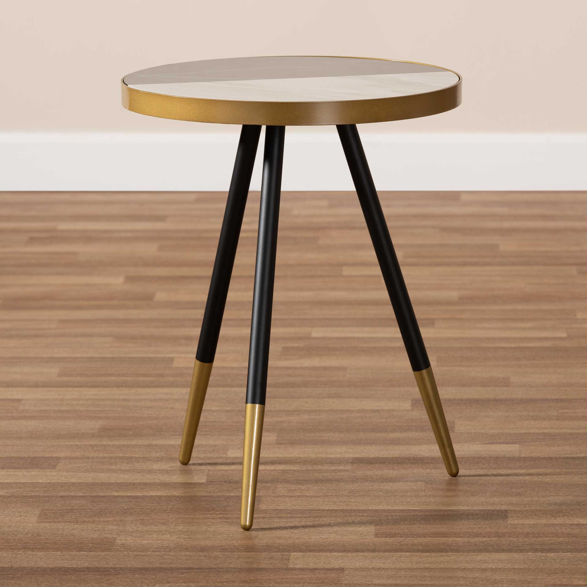 Seattle Marble/Metal End Table Black/Gold - Image 5