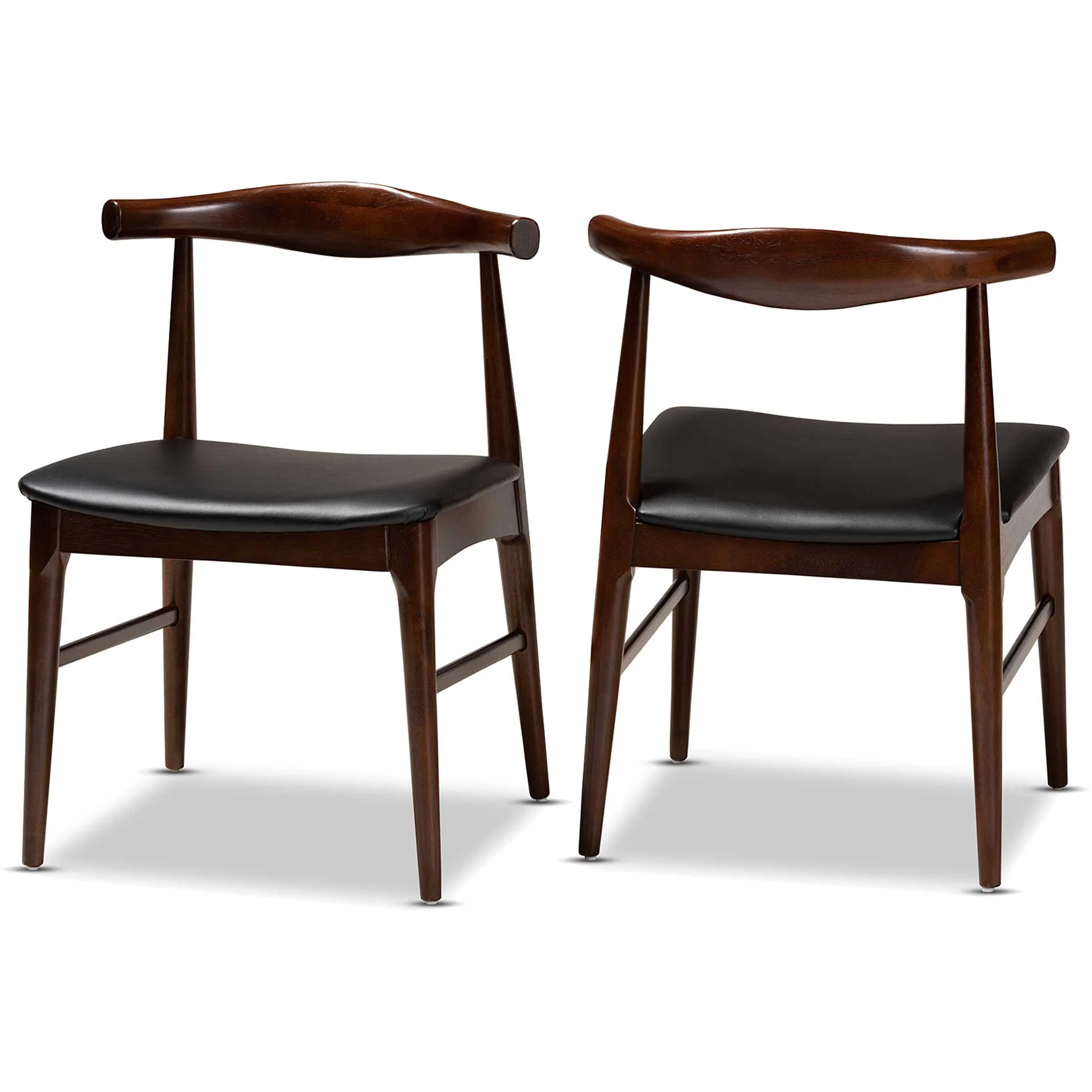 Seattle Wood Dining Chair Black/Walnut (Set of 2) - Image 2