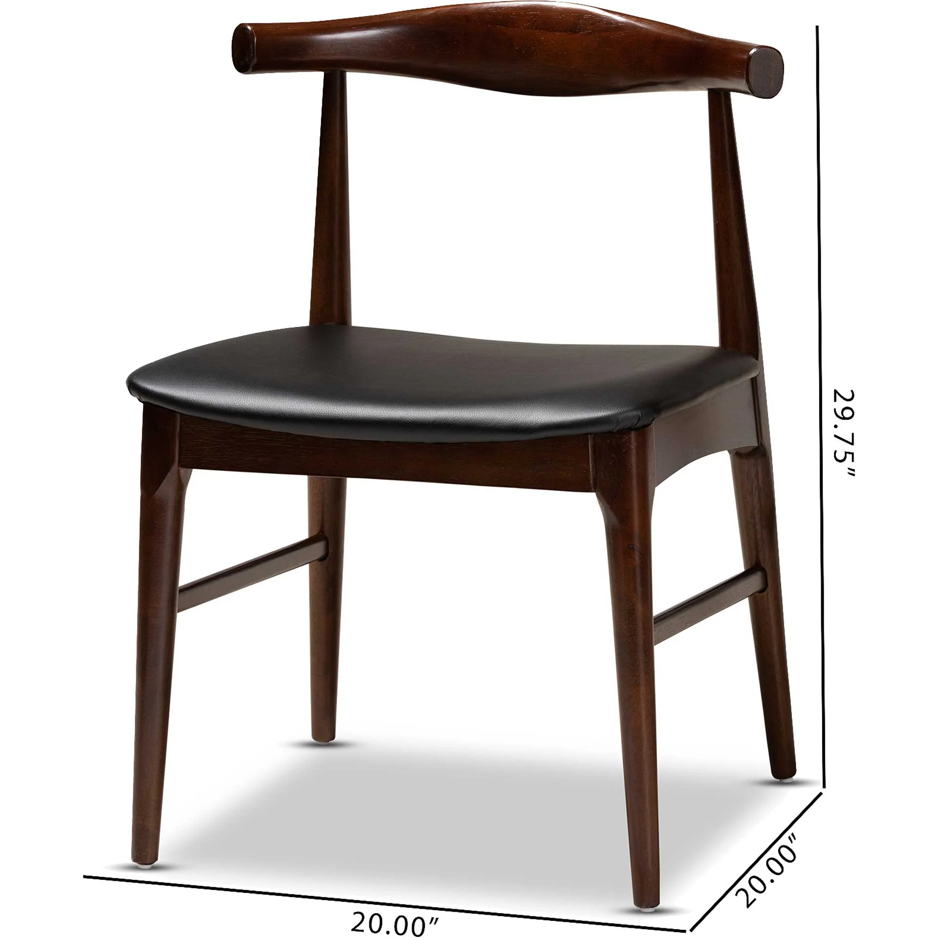 Seattle Wood Dining Chair Black/Walnut (Set of 2) - Image 7