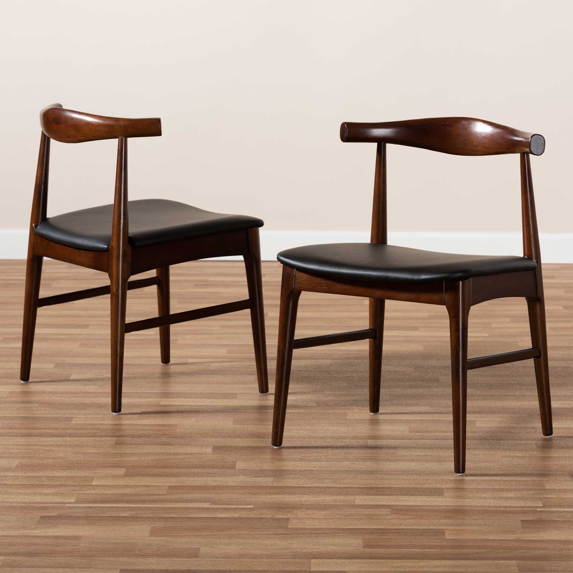 Seattle Wood Dining Chair Black/Walnut (Set of 2) - Image 8