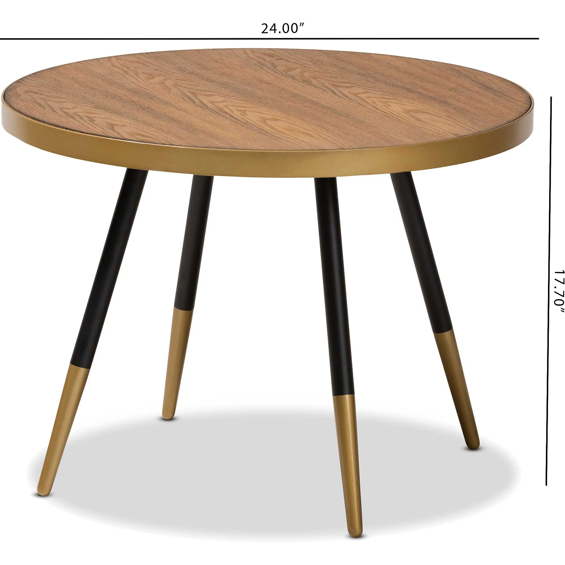 Seattle Wood/Metal Coffee Table Walnut/Black/Gold - Image 5