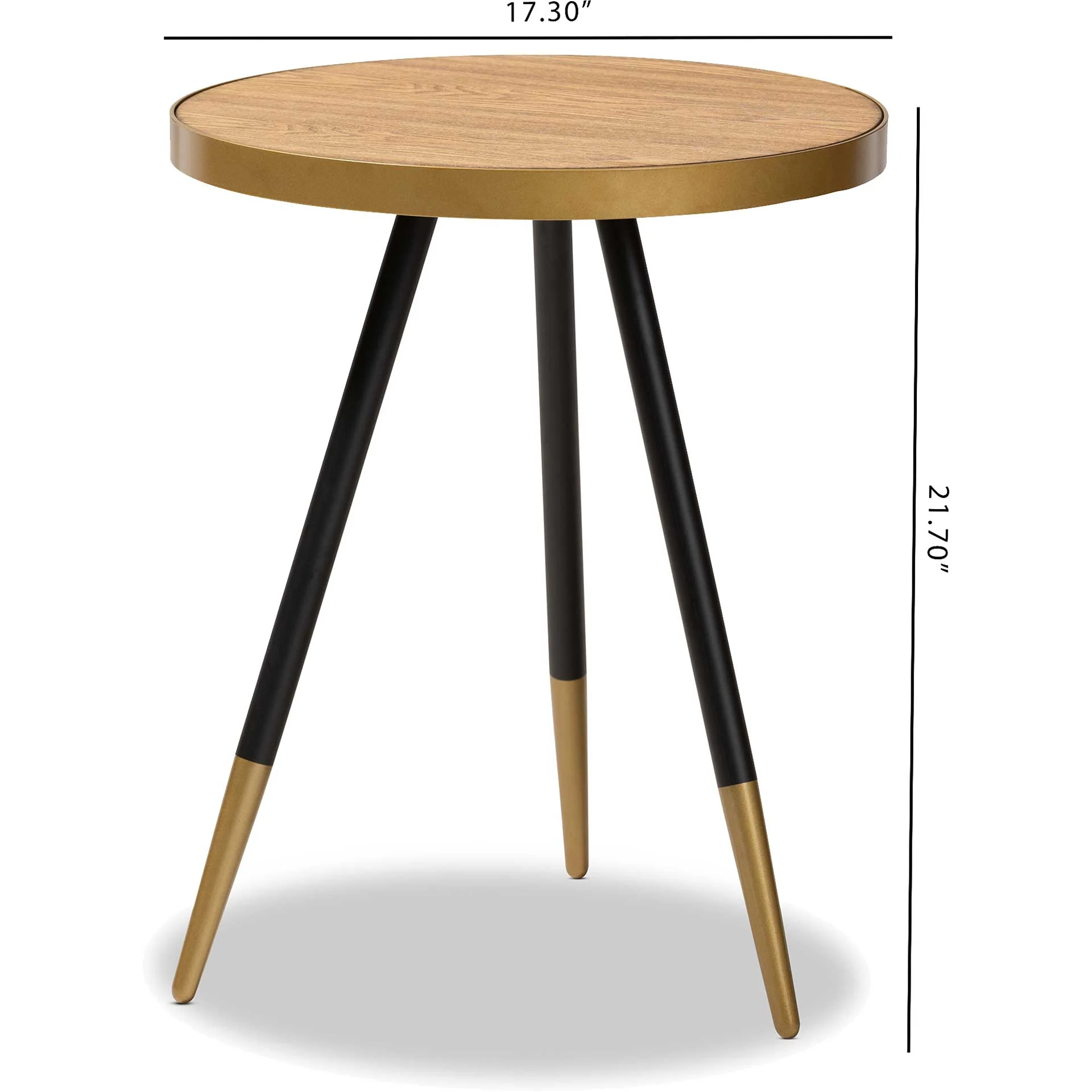Seattle Wood/Metal End Table Walnut/Black/Gold - Image 4