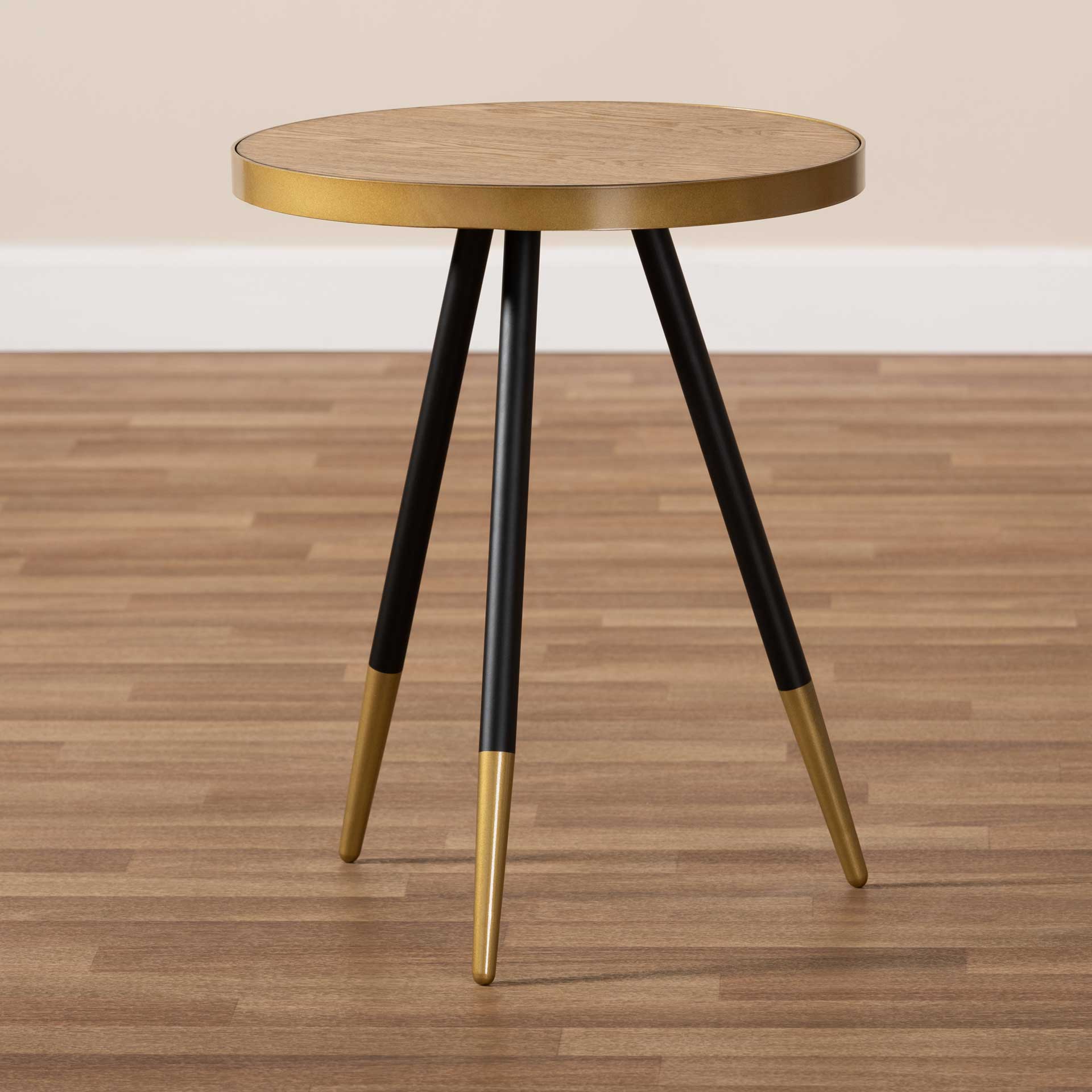 Seattle Wood/Metal End Table Walnut/Black/Gold - Image 5